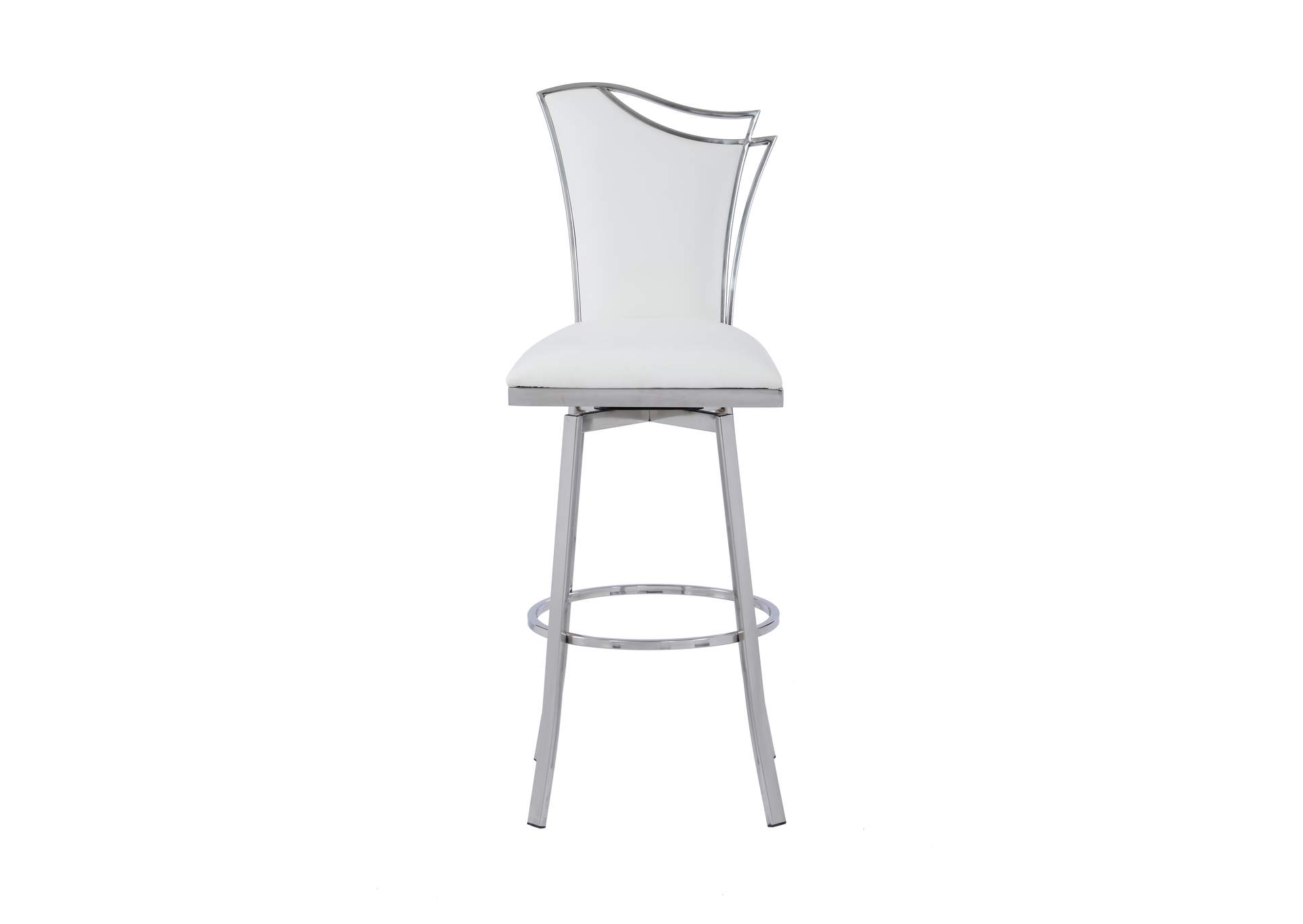 Contemporary Swivel Bar Stool With Design Back image 5