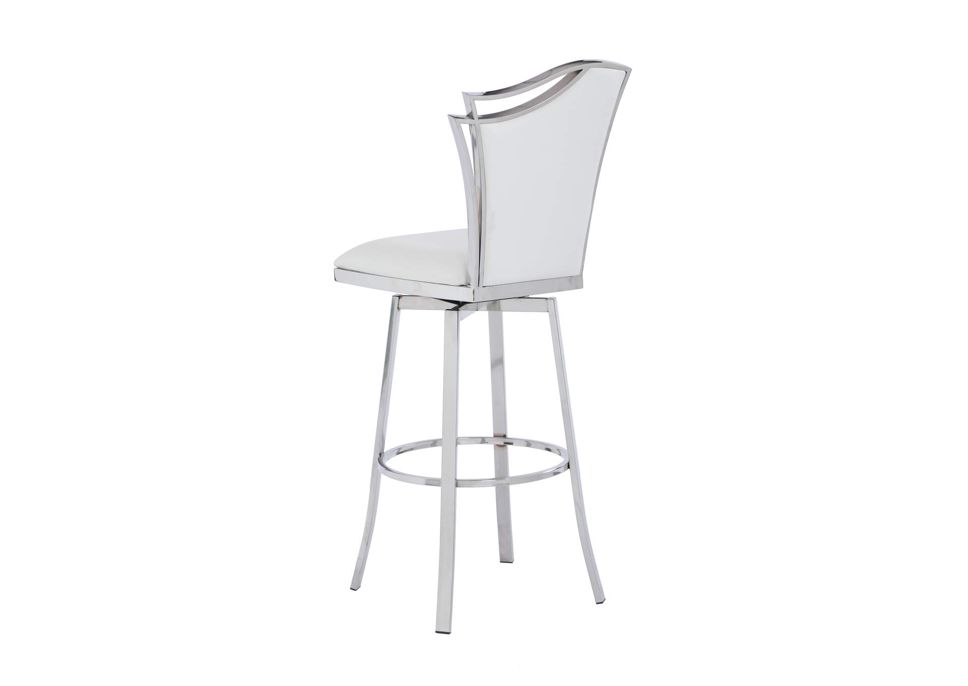 Contemporary Swivel Bar Stool With Design Back image 4
