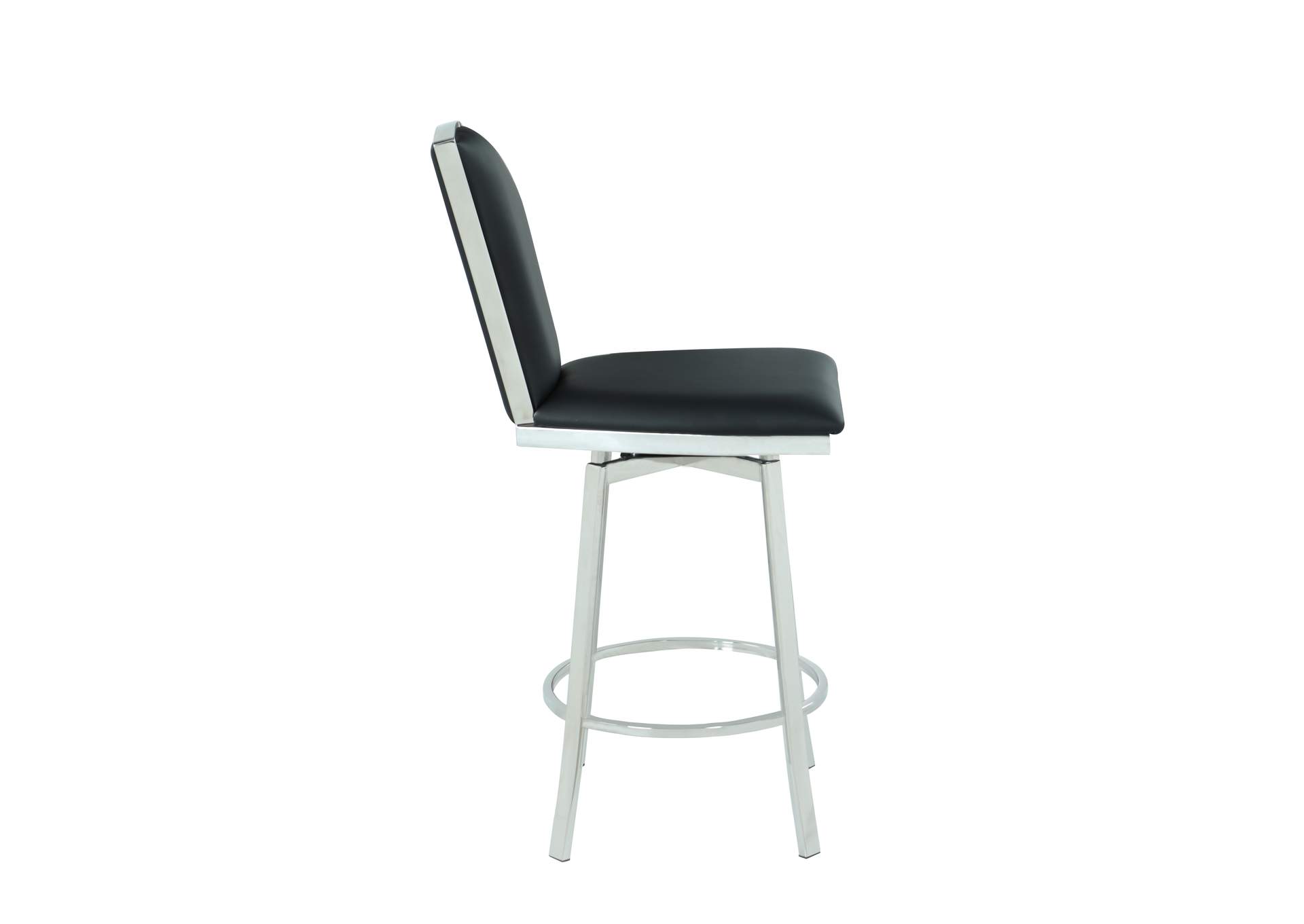 Contemporary Swivel Bar Stool With Design Back image 6