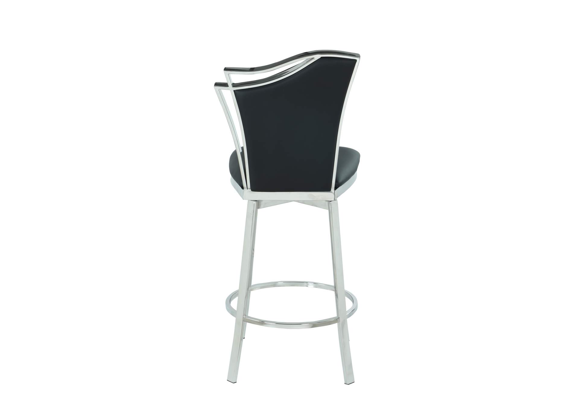 Contemporary Swivel Bar Stool With Design Back image 4