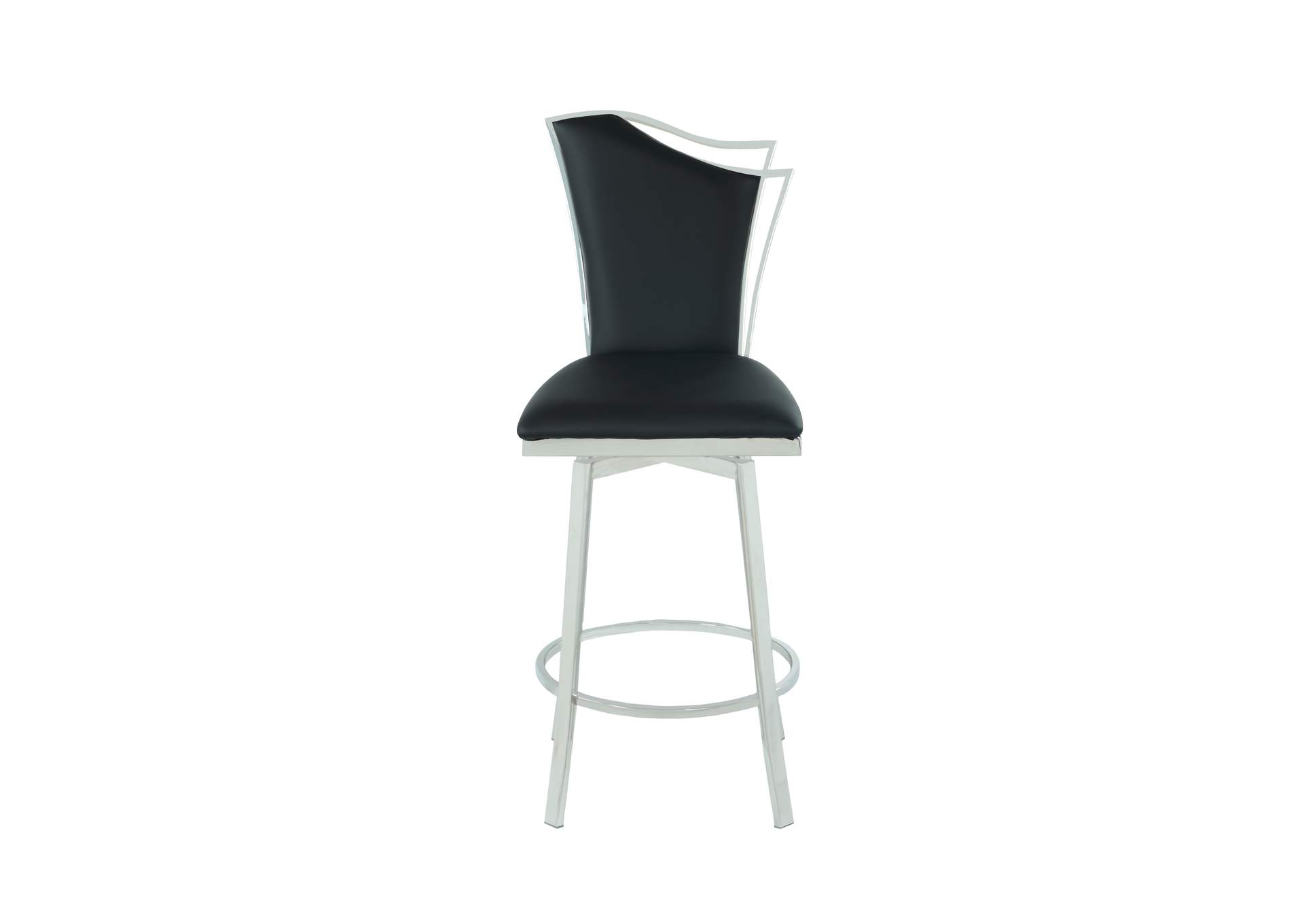 Contemporary Swivel Bar Stool With Design Back image 5