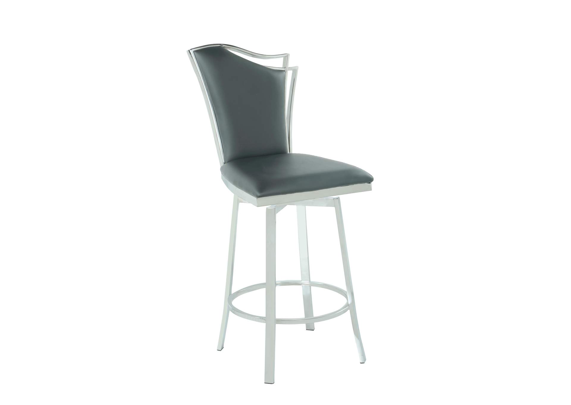 Contemporary Swivel Counter Stool With Design Back image 4