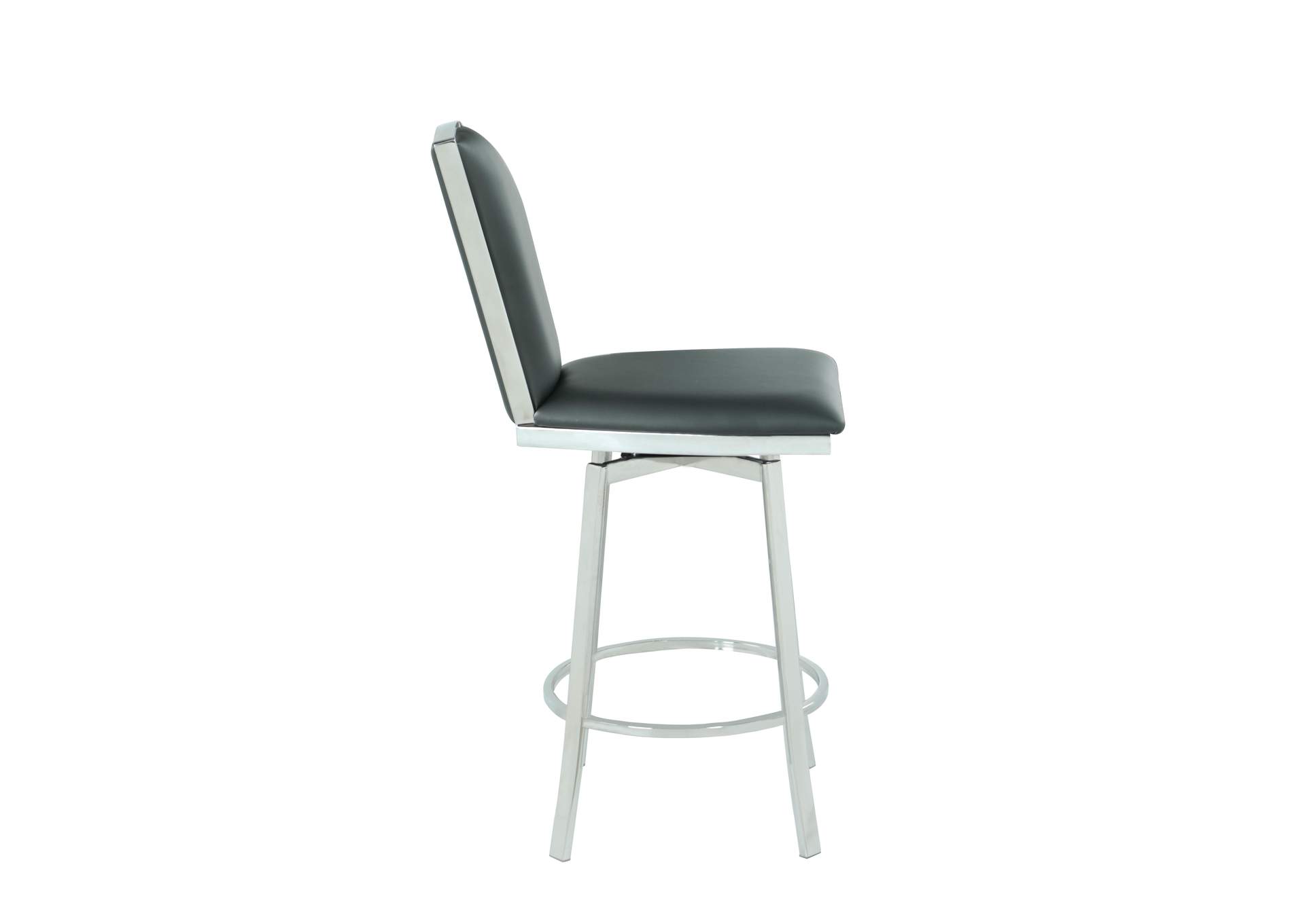 Contemporary Swivel Counter Stool With Design Back image 5