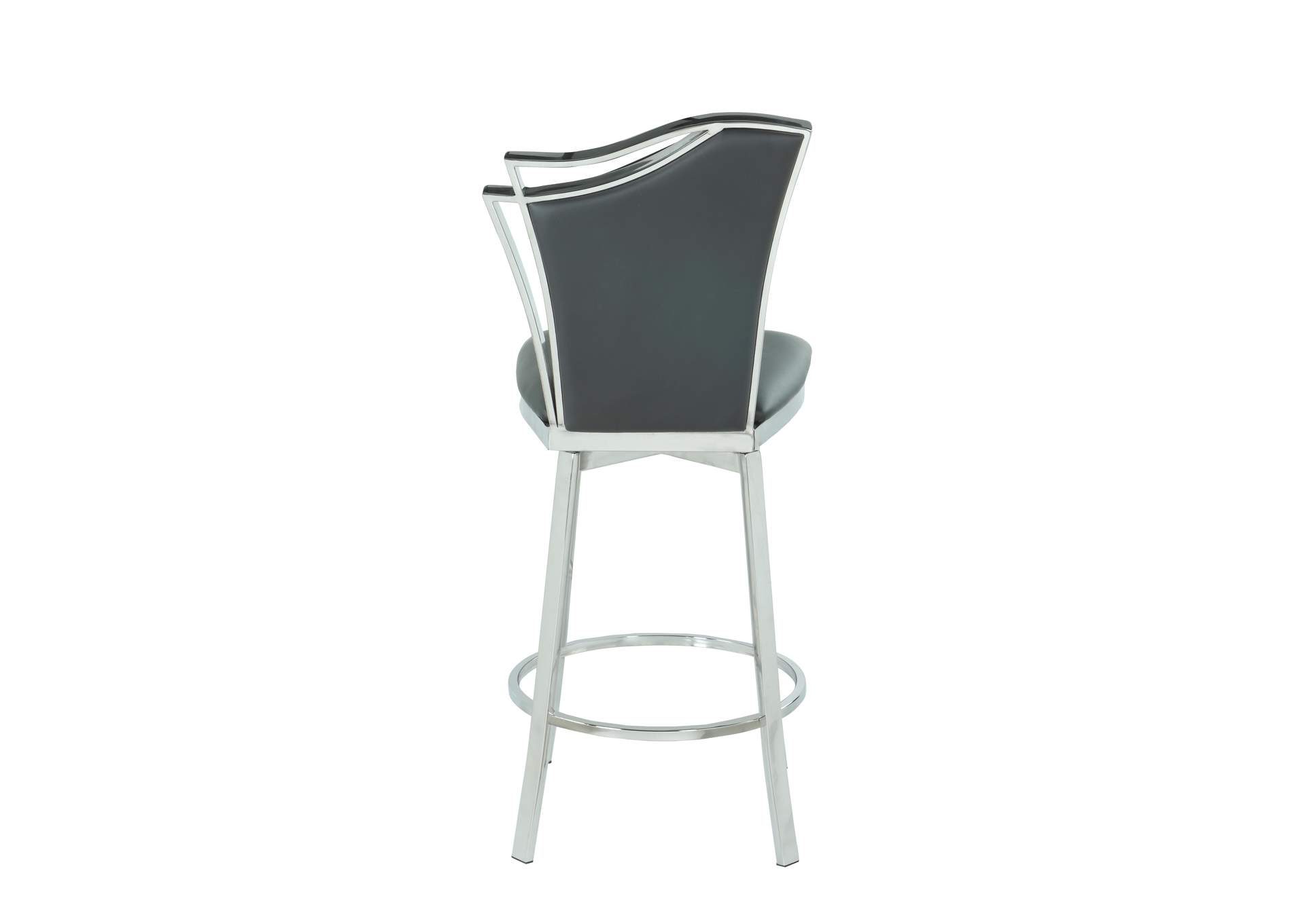 Contemporary Swivel Counter Stool With Design Back image 6