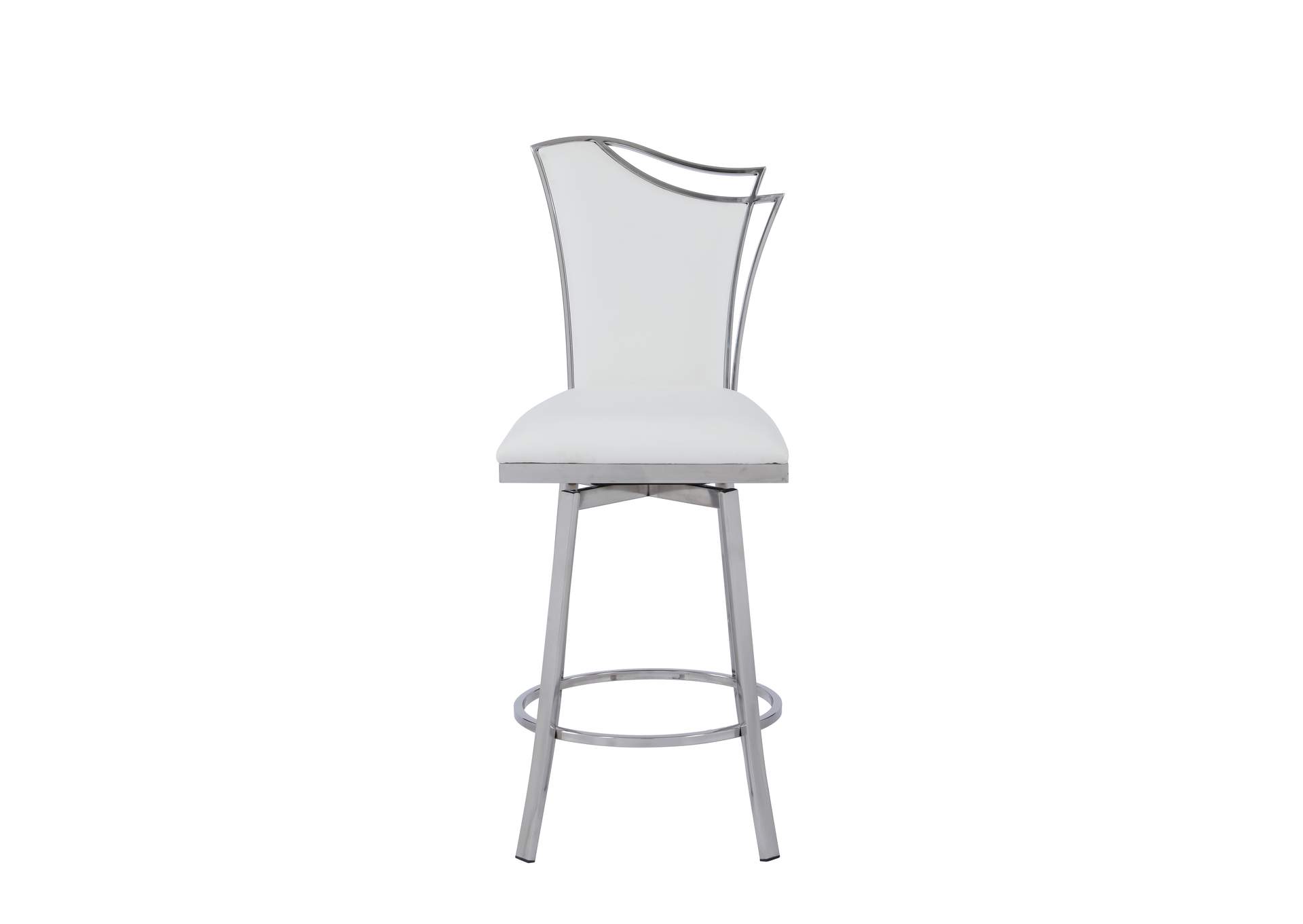 Contemporary Swivel Counter Stool With Design Back image 5