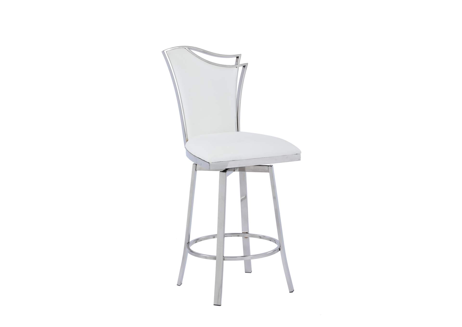 Contemporary Swivel Counter Stool With Design Back image 3