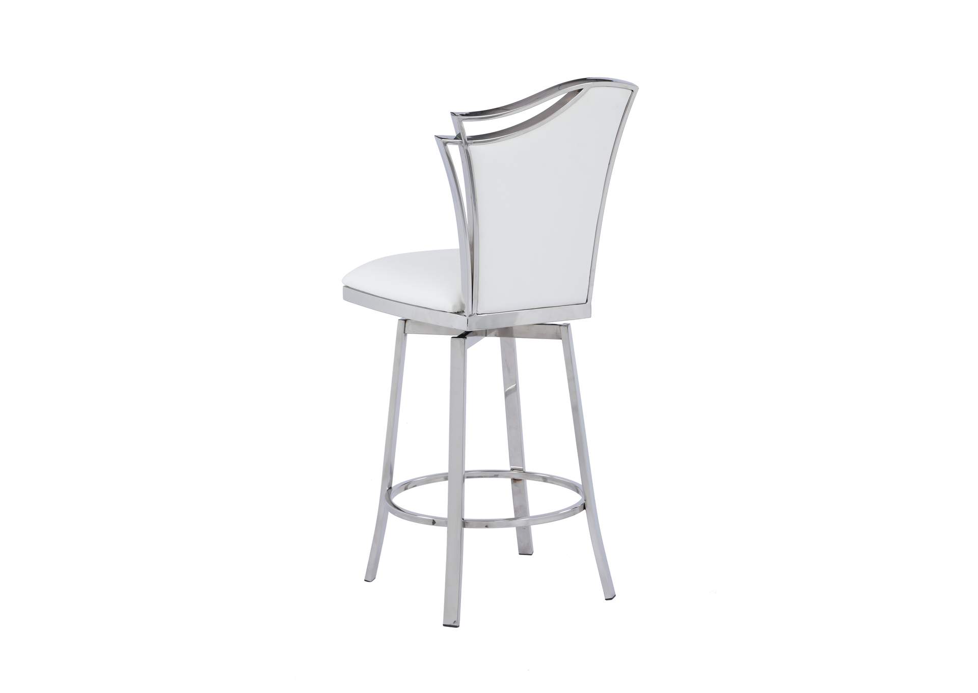 Contemporary Swivel Counter Stool With Design Back image 4