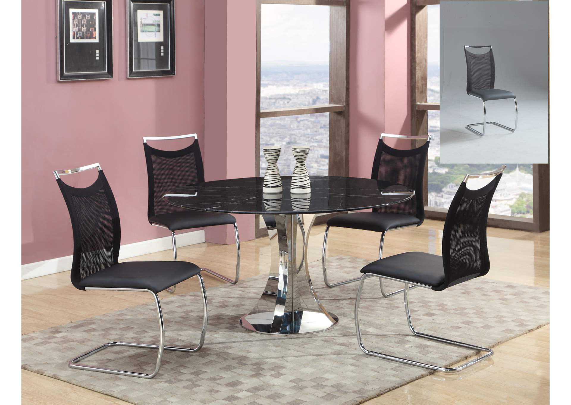 Meshed Back Cantilever Side Chair image 1