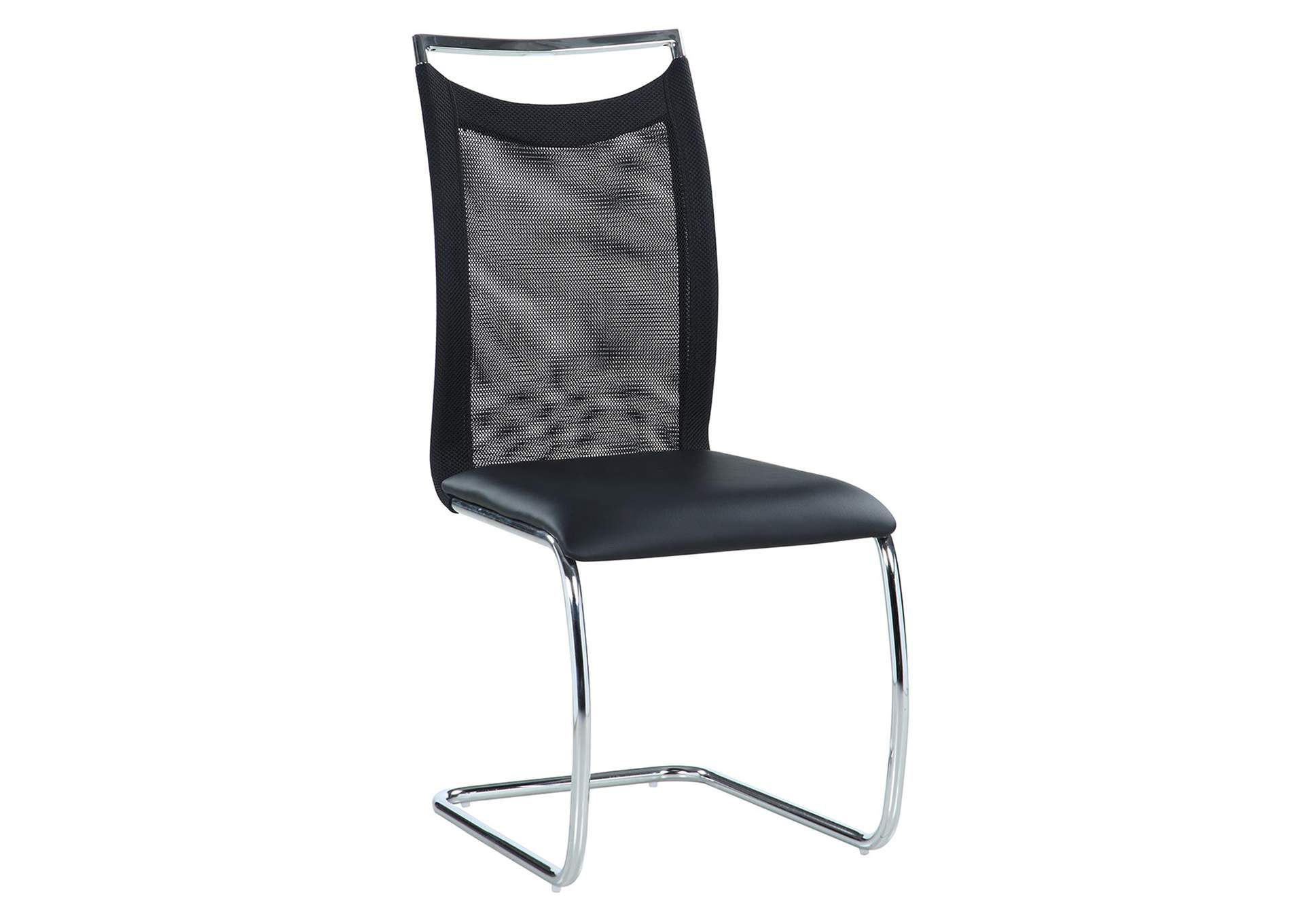 Contemporary Dining Set With Extendable Table & 4 Cantilever Mesh Chairs image 7