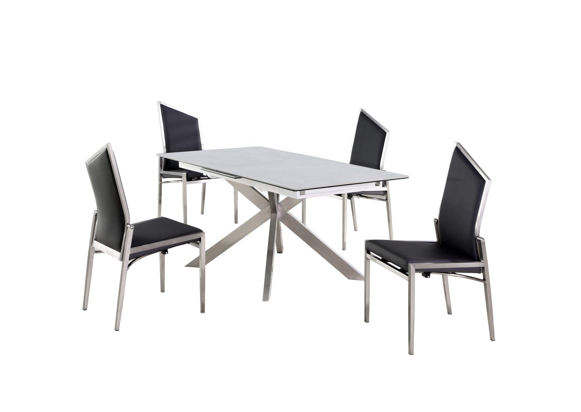 Dining Set With Pop-Up Extendable Ceramic Top Table & 4 Motion Chairs image 5