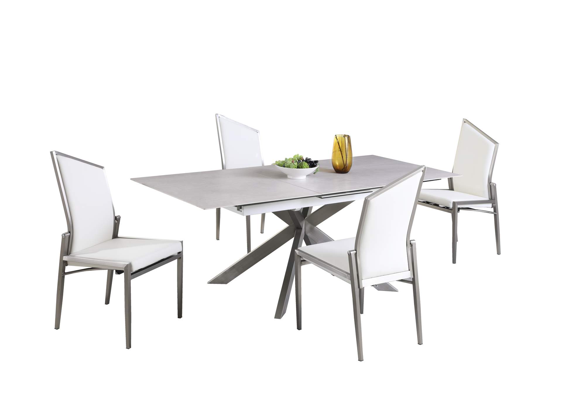 Dining Set With Pop-Up Extendable Ceramic Top Table & 4 Motion Chairs image 5