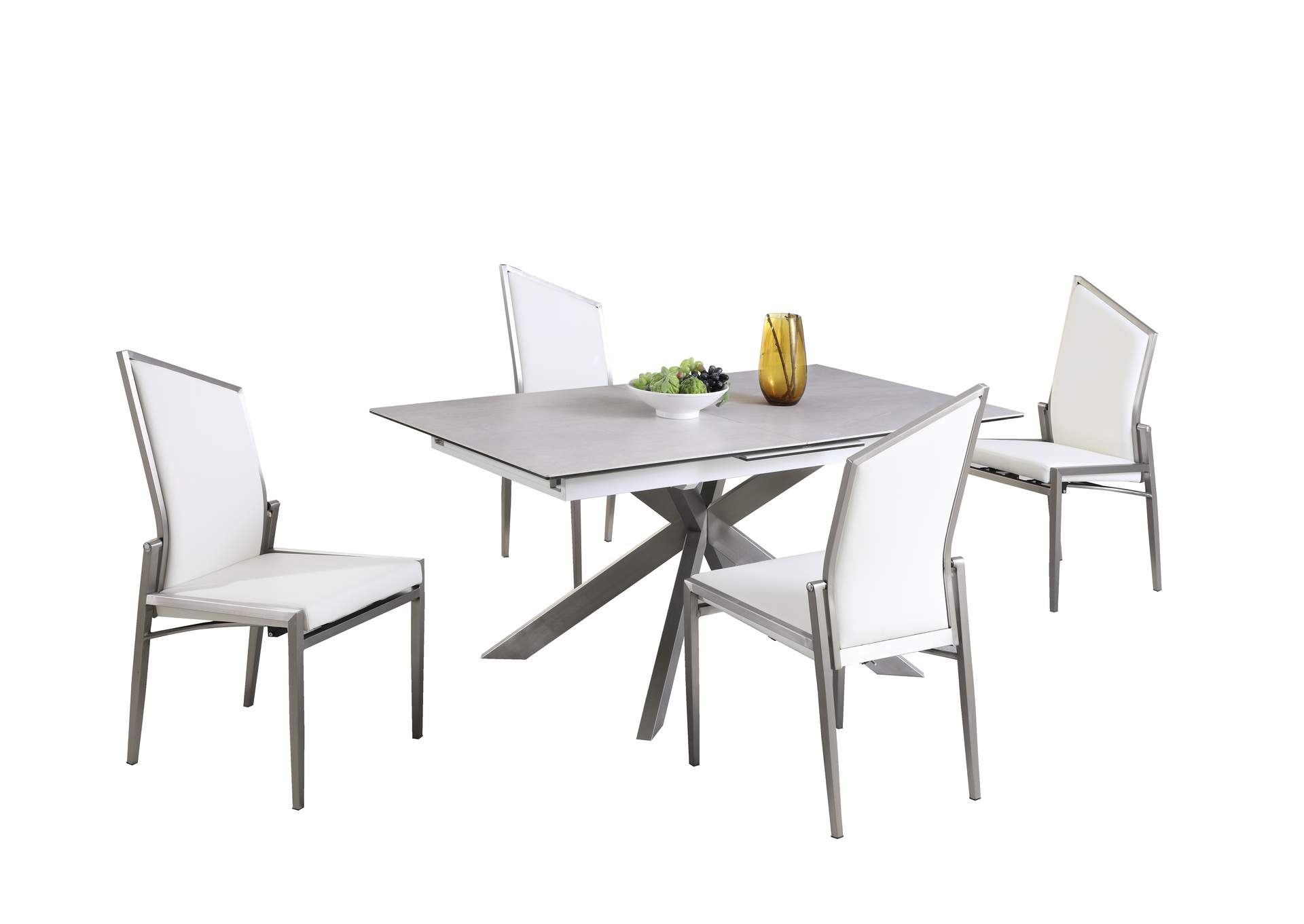 Dining Set With Pop-Up Extendable Ceramic Top Table & 4 Motion Chairs image 4
