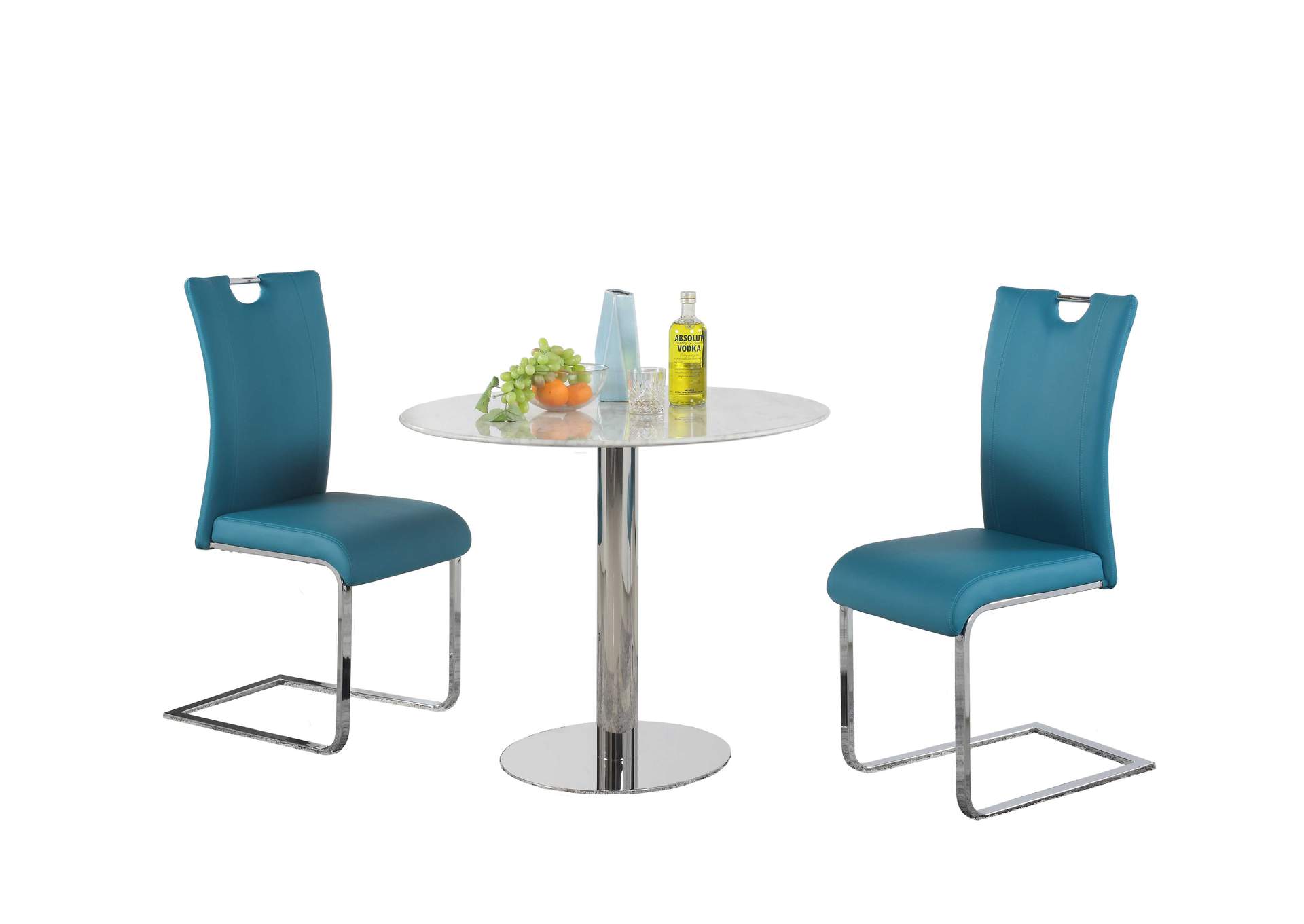 Dining Set With Marble Top Bistro Table & 4 Handle Back Chairs image 3