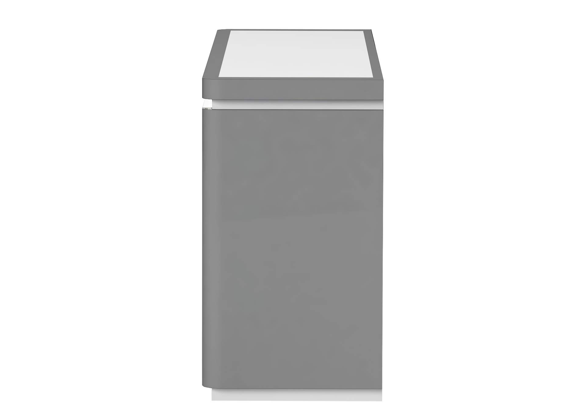 2-Tone Contemporary Buffet With Tinted Glass Doors & Led Light image 5