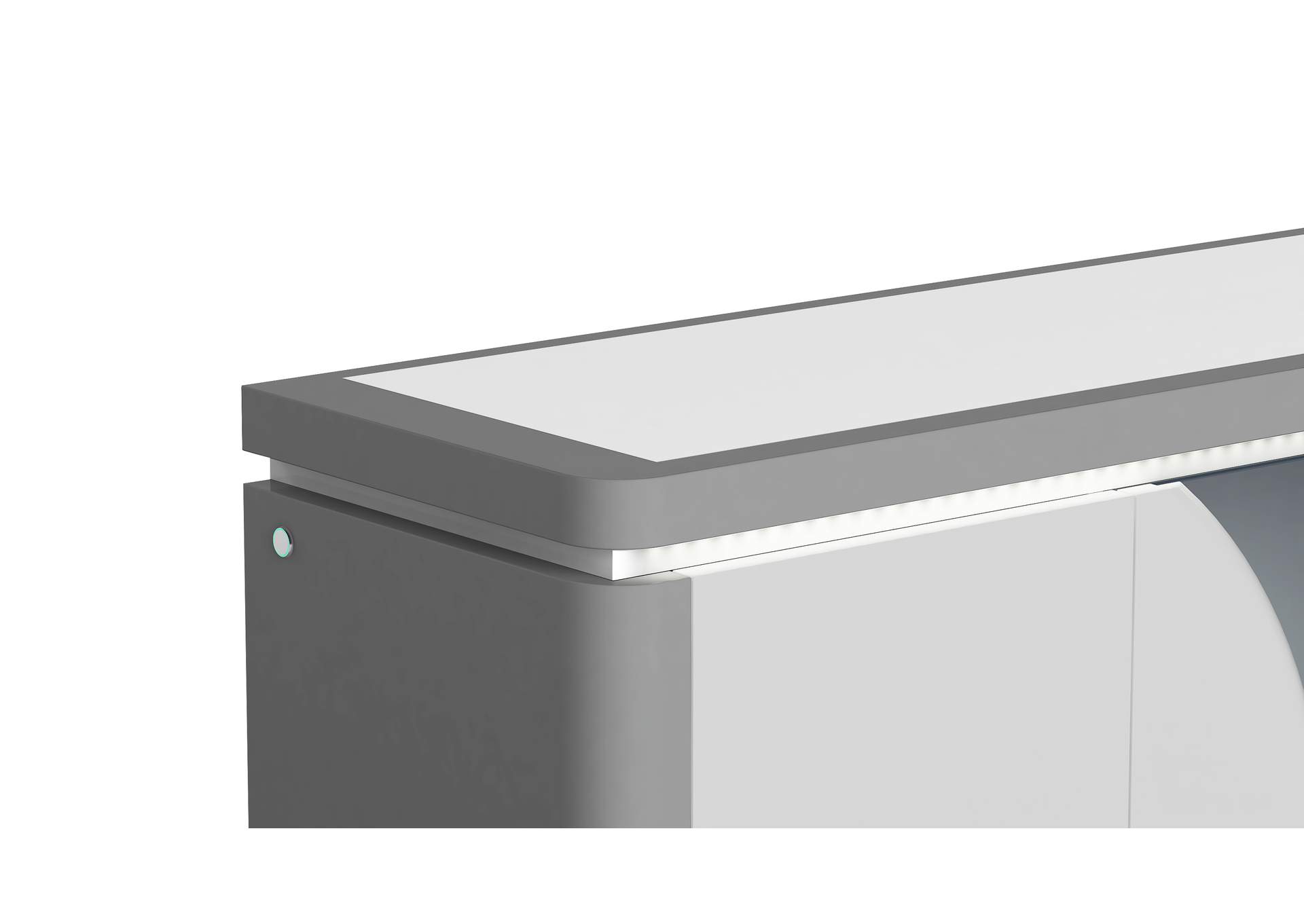 2-Tone Contemporary Buffet With Tinted Glass Doors & Led Light image 8
