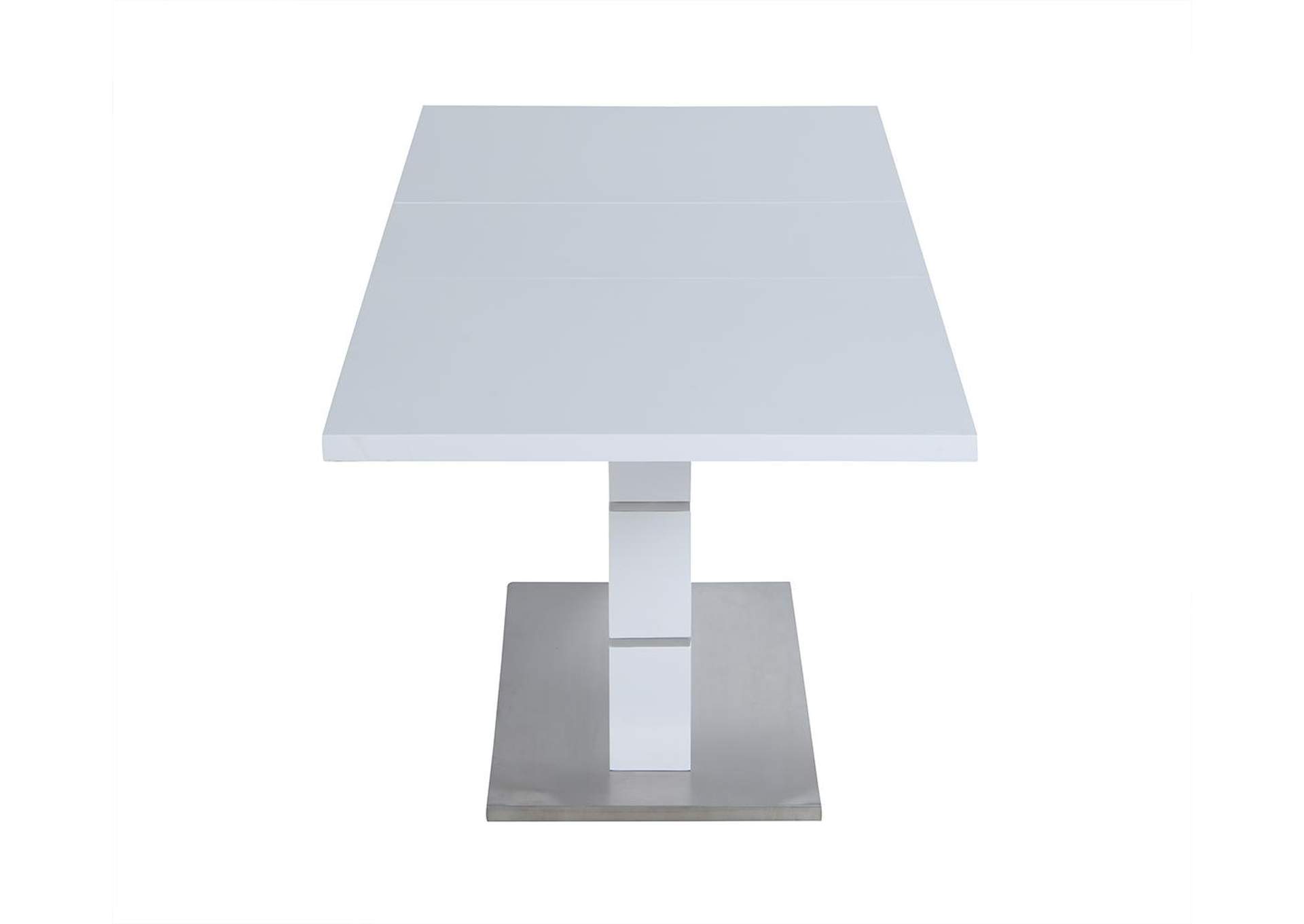 Contemporary Dining Set With Extendable White Table & 4 Cantilever Chairs image 5