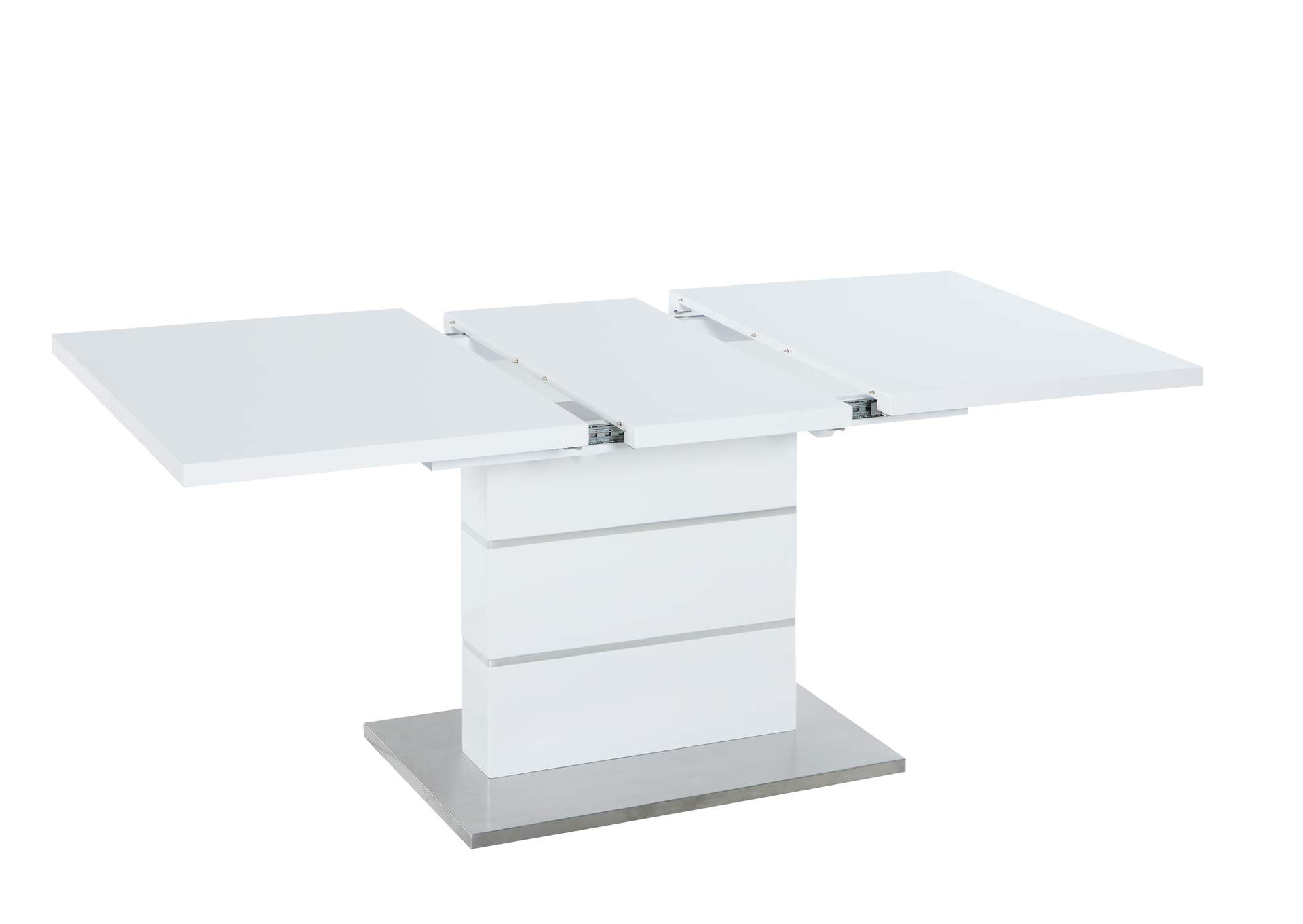 Contemporary Dining Set With Extendable White Table & 4 Cantilever Chairs image 4