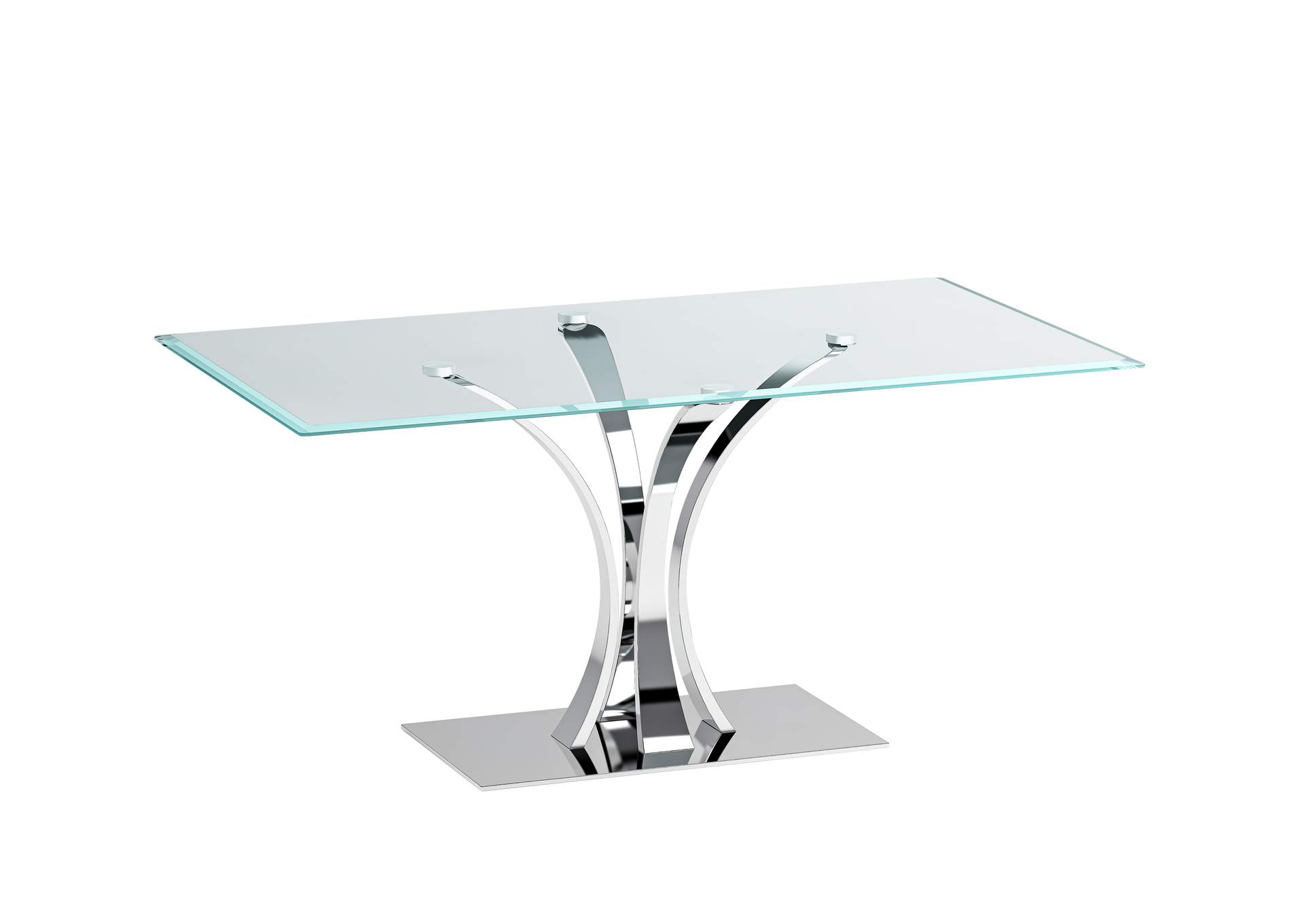 Contemporary Dining Set With Rectangular Glass Table & Chairs image 4