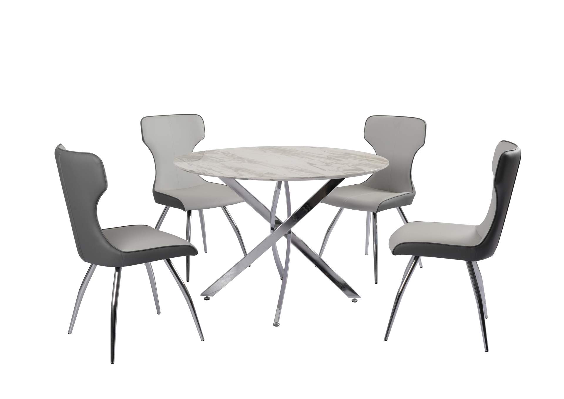 Contemporary Marbleized Melamine Dining Table image 3