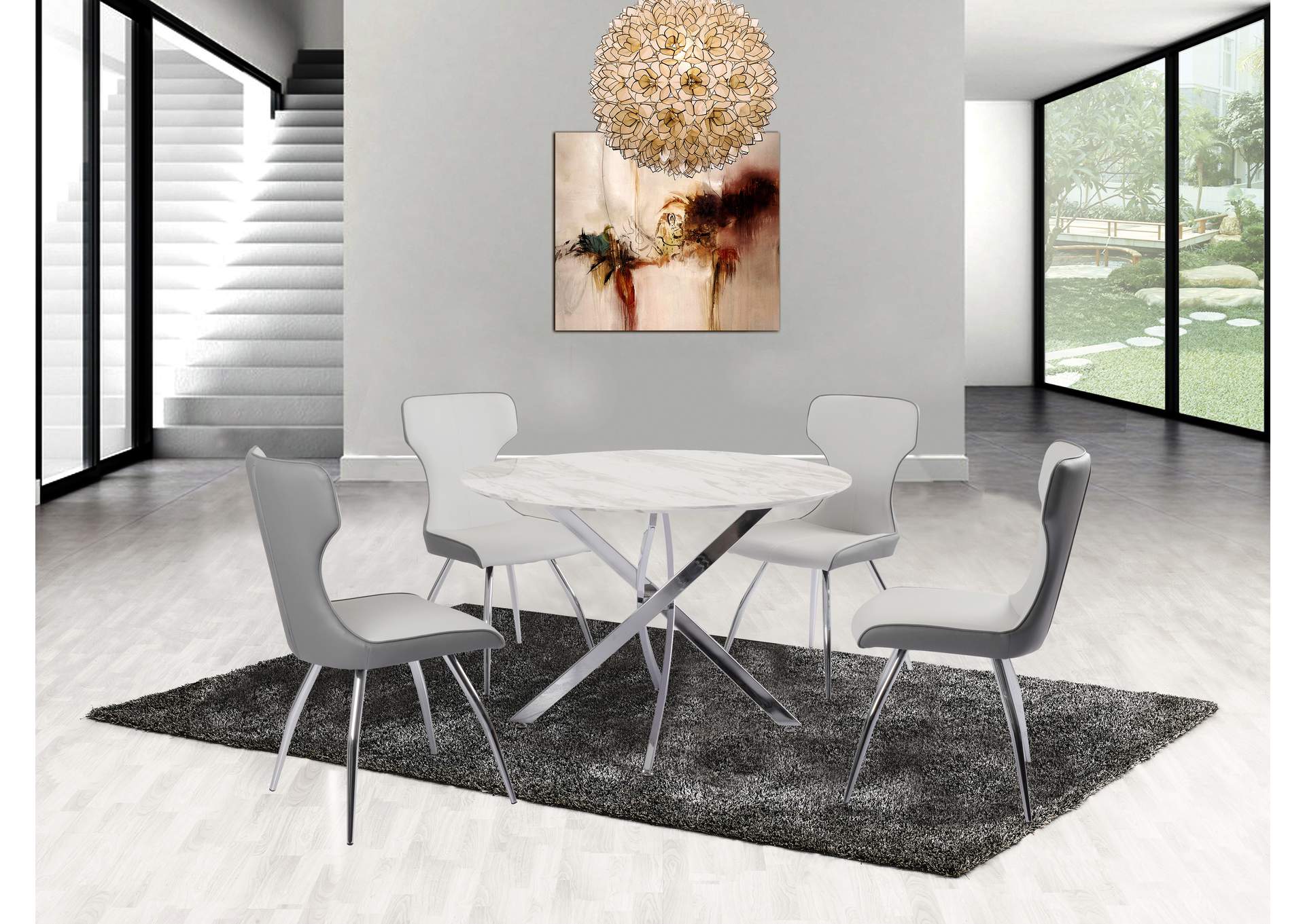 Contemporary Side Chair With Bucket Seat