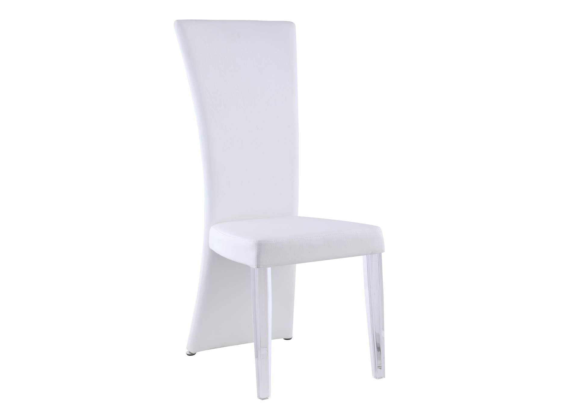 Contemporary High-Back Side Chair With Acrylic Legs image 1