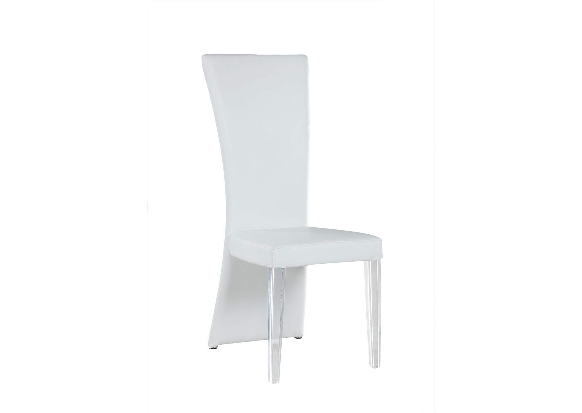Contemporary High-Back Side Chair With Acrylic Legs image 3