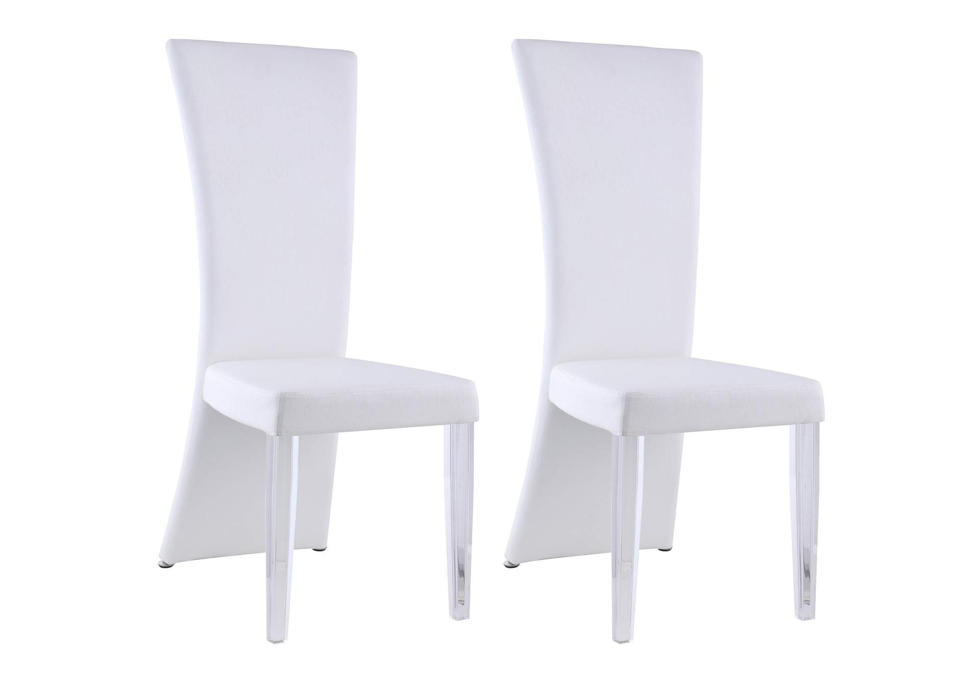 Contemporary High-Back Side Chair With Acrylic Legs image 9
