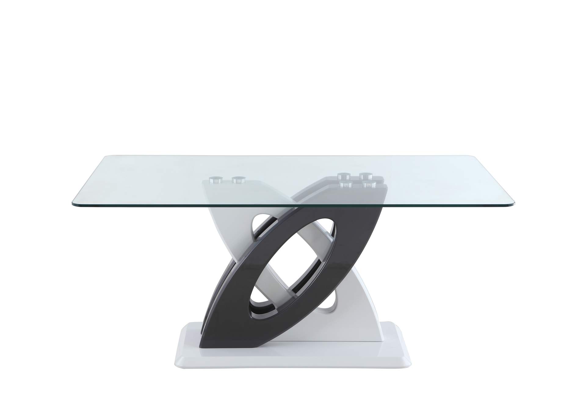 Modern Dining Set With Glass Table & 2-Tone Chairs image 4