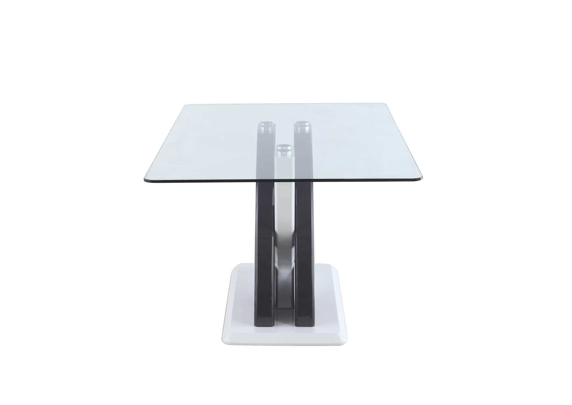 Modern Dining Set With Glass Table & 2-Tone Chairs image 5
