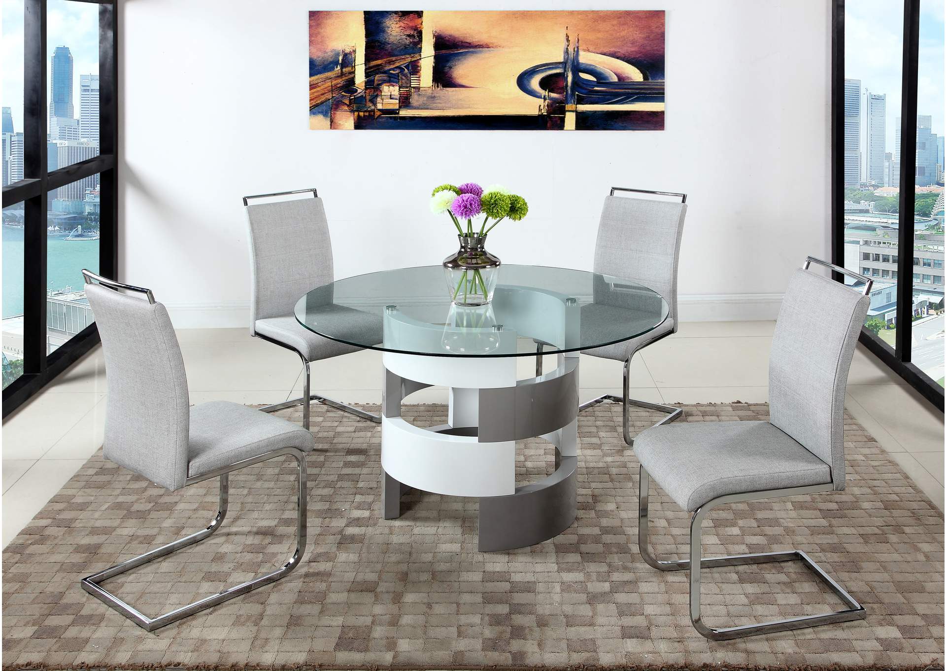 Contemporary Handle-Back Cantilever Side Chair image 1