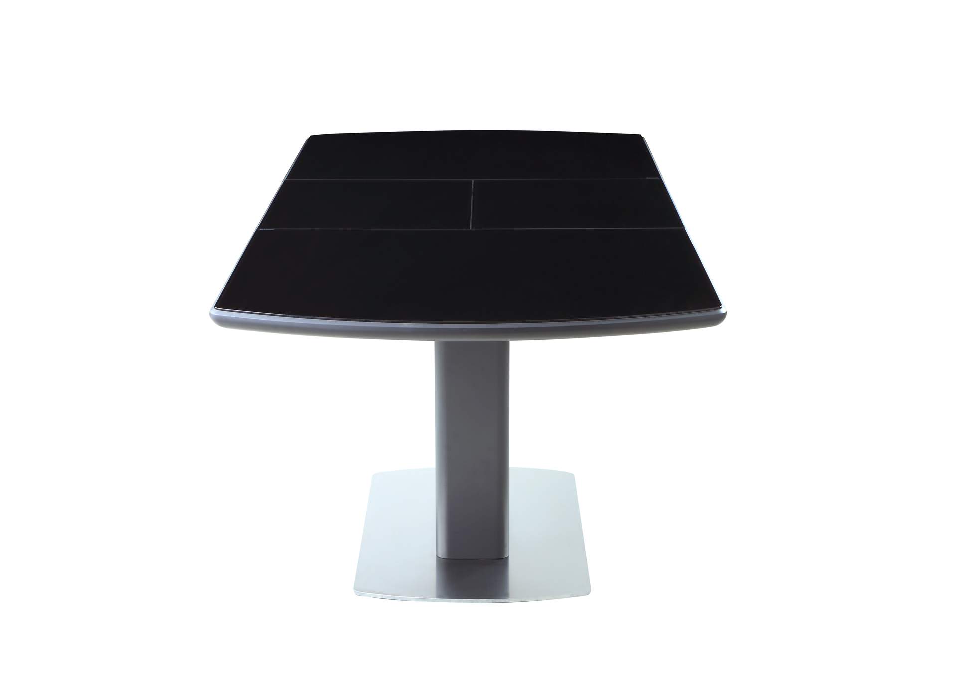 Contemporary Butterfly-Extendable Black Glass Dining Table image 5
