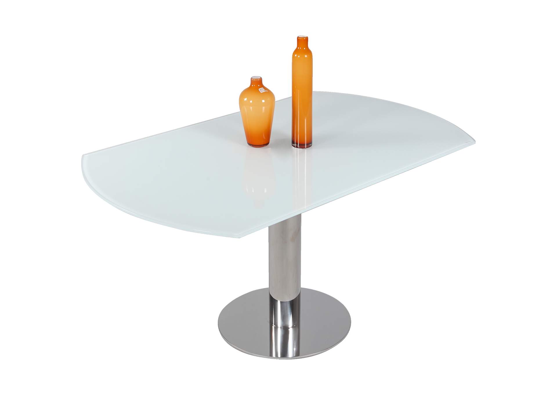 Contemporary Dining Set With Motion-Extendable White Glass Table & 4 Chairs image 4