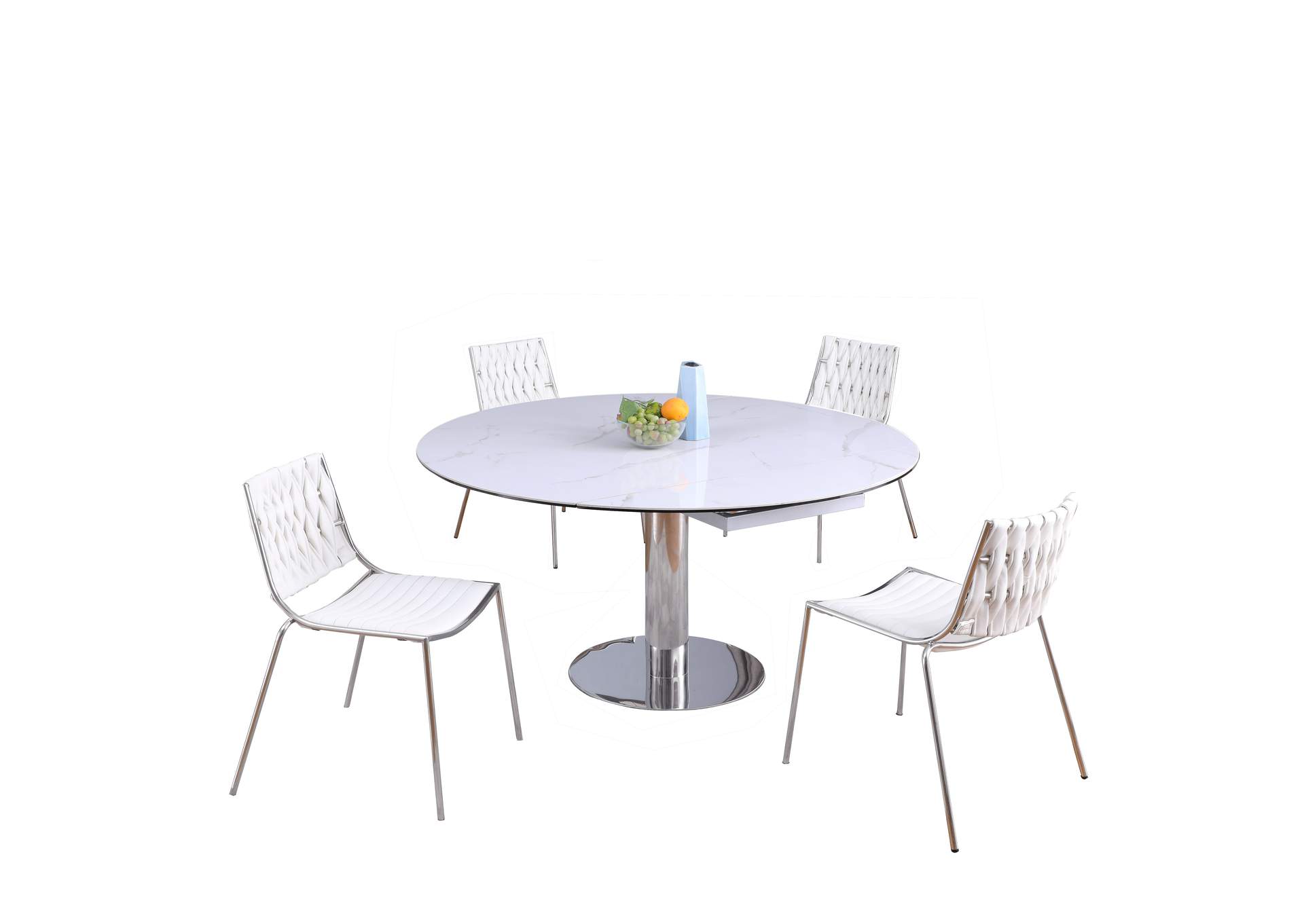 Contemporary Dining Set With Extendable Ceramic Table & 4 Chairs image 3