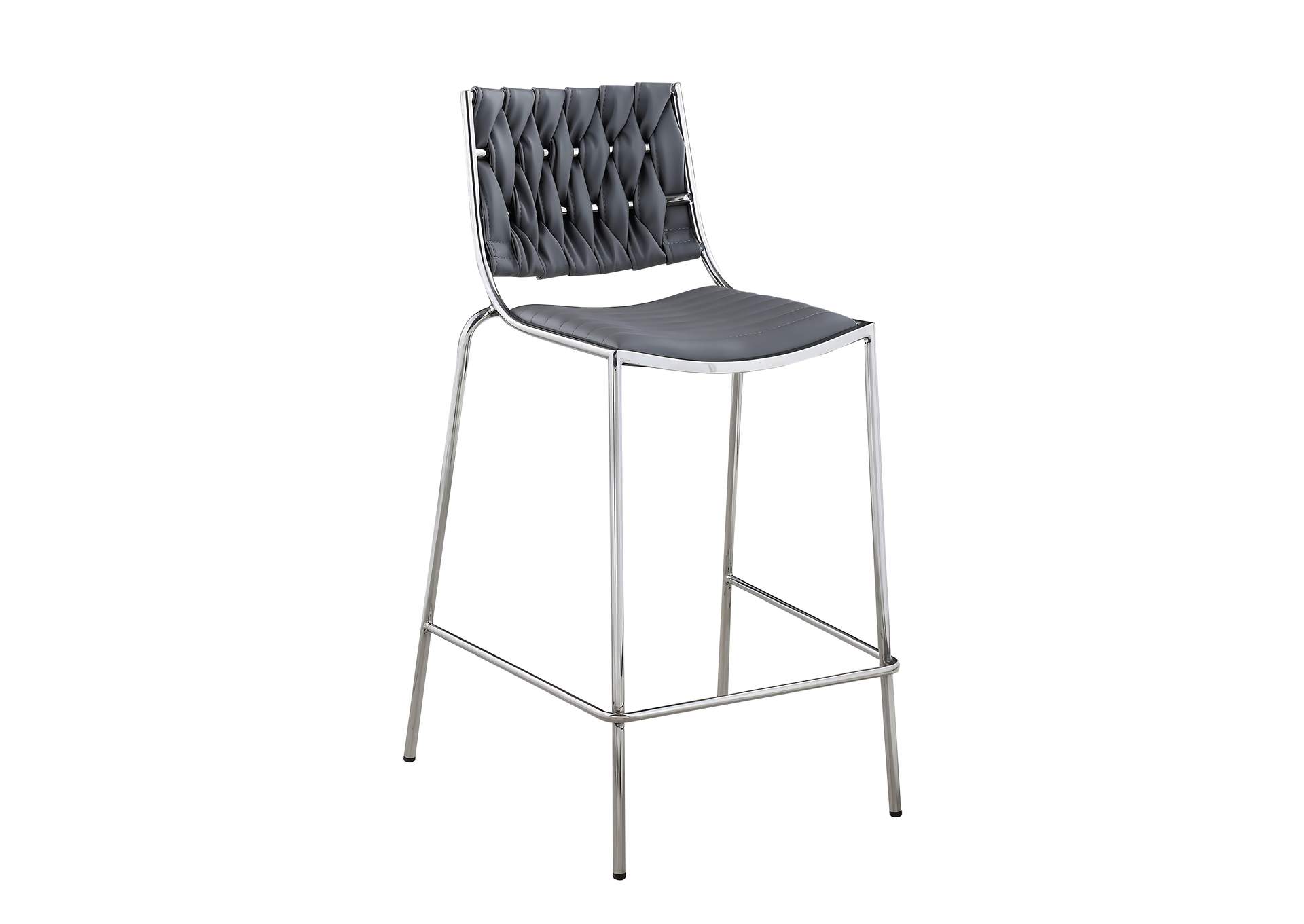 Contemporary Stackable Counter Stool With Weave Back image 3