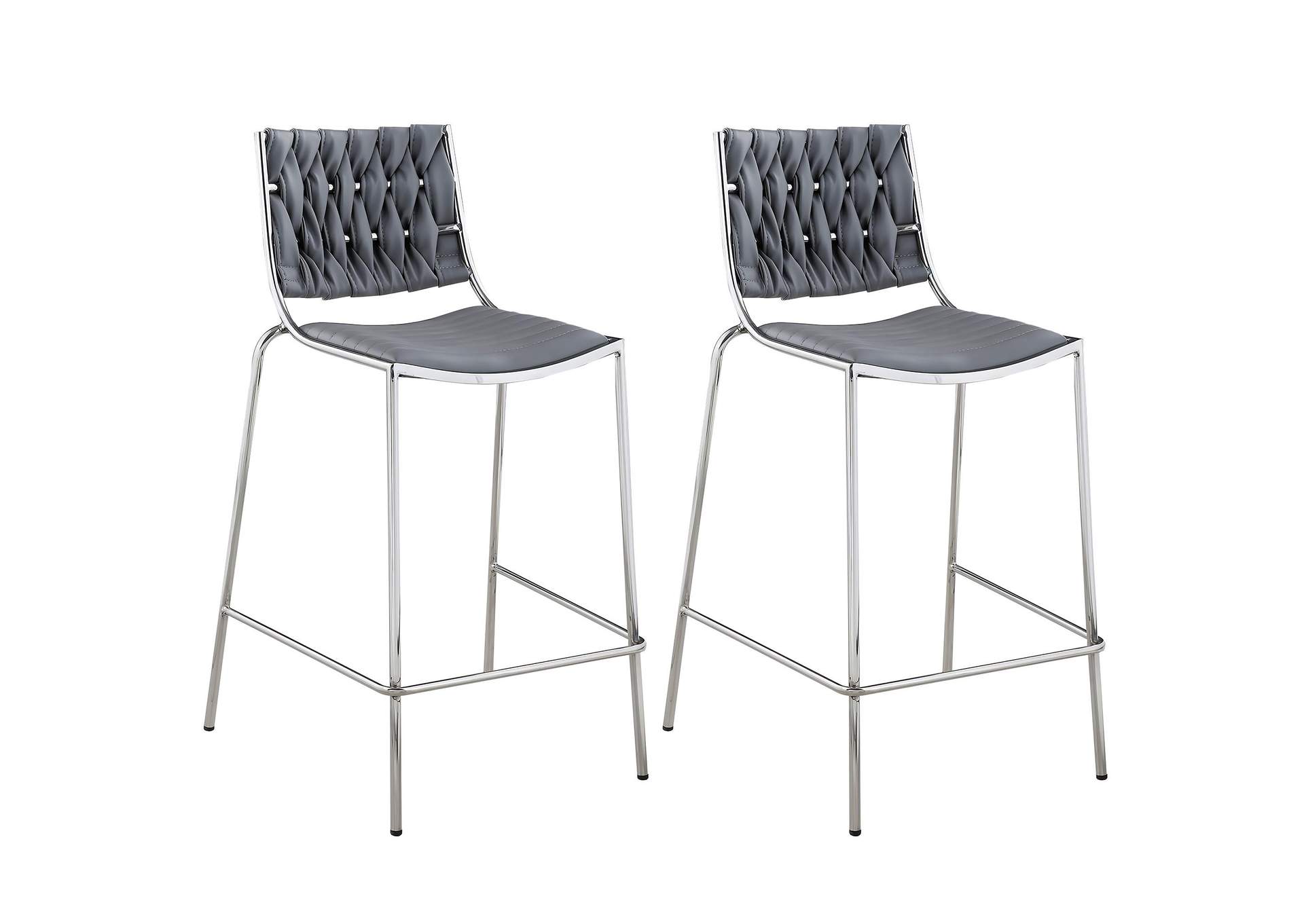 Contemporary Stackable Counter Stool With Weave Back image 8