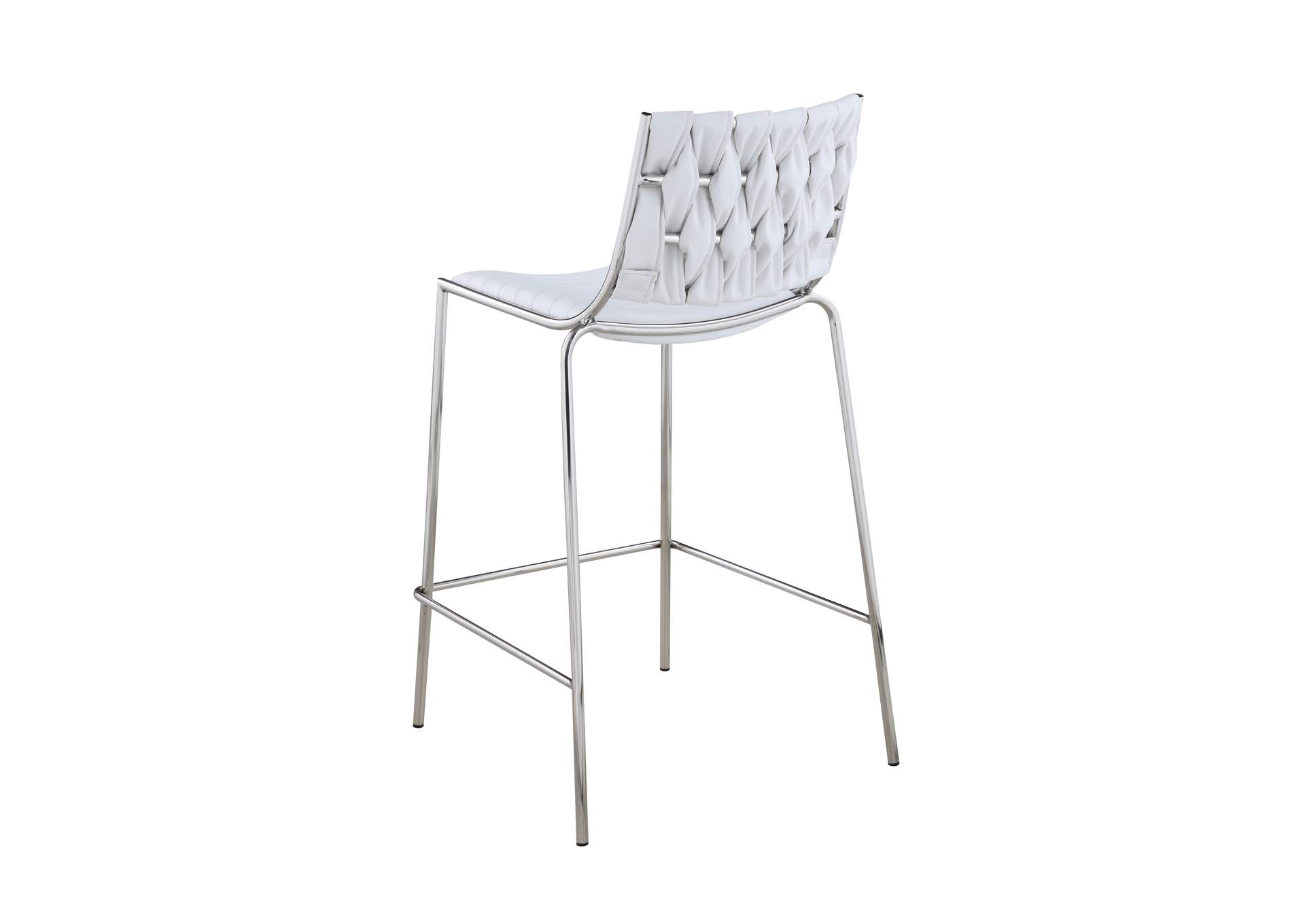 Contemporary Stackable Counter Stool With Weave Back image 4