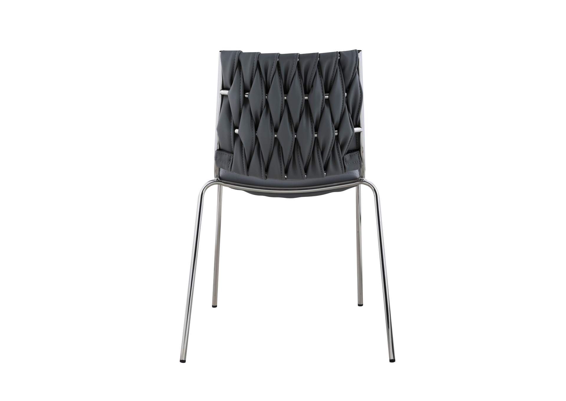Contemporary Stackable Side Chair With Weave Back image 4