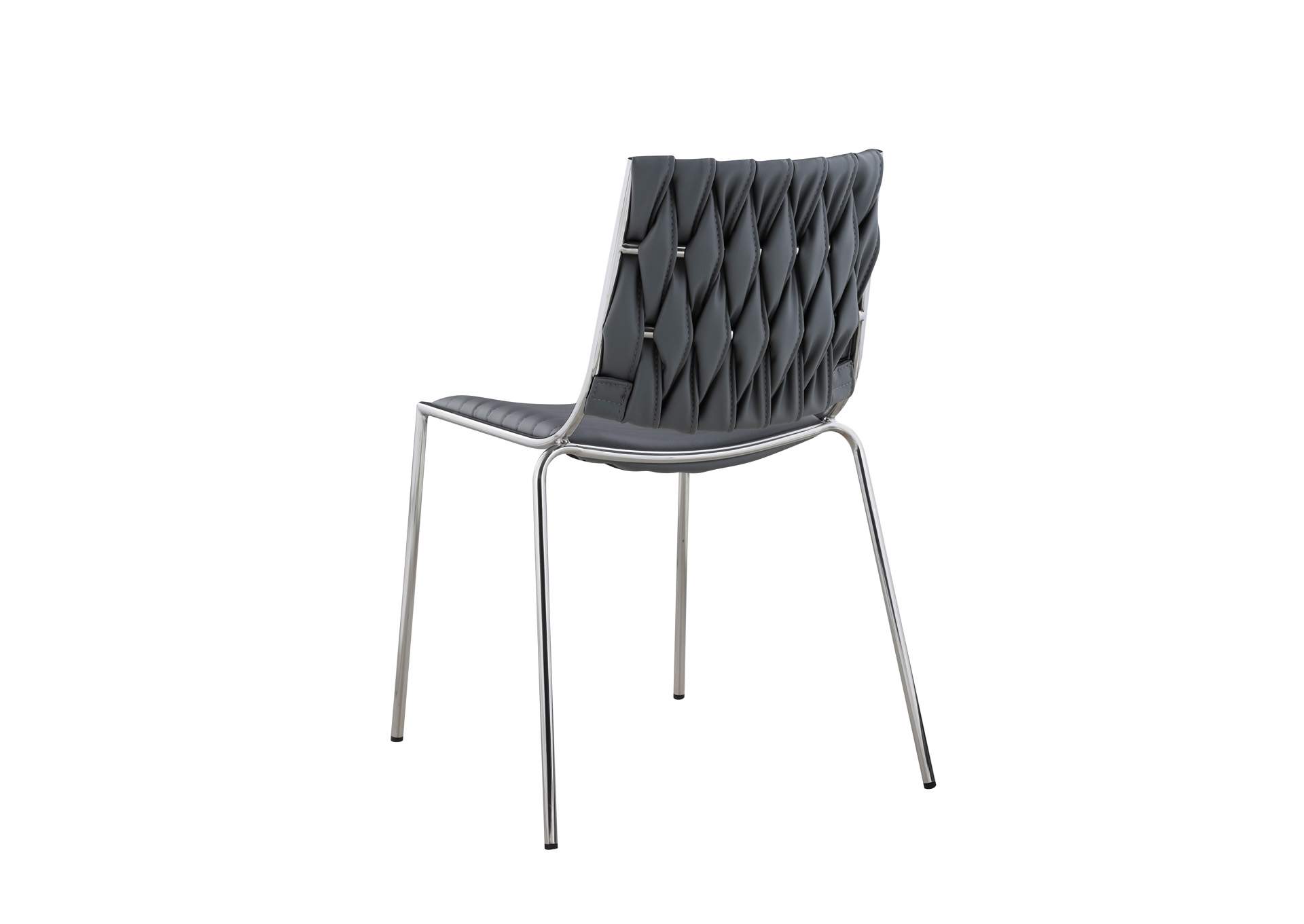 Contemporary Stackable Side Chair With Weave Back image 5