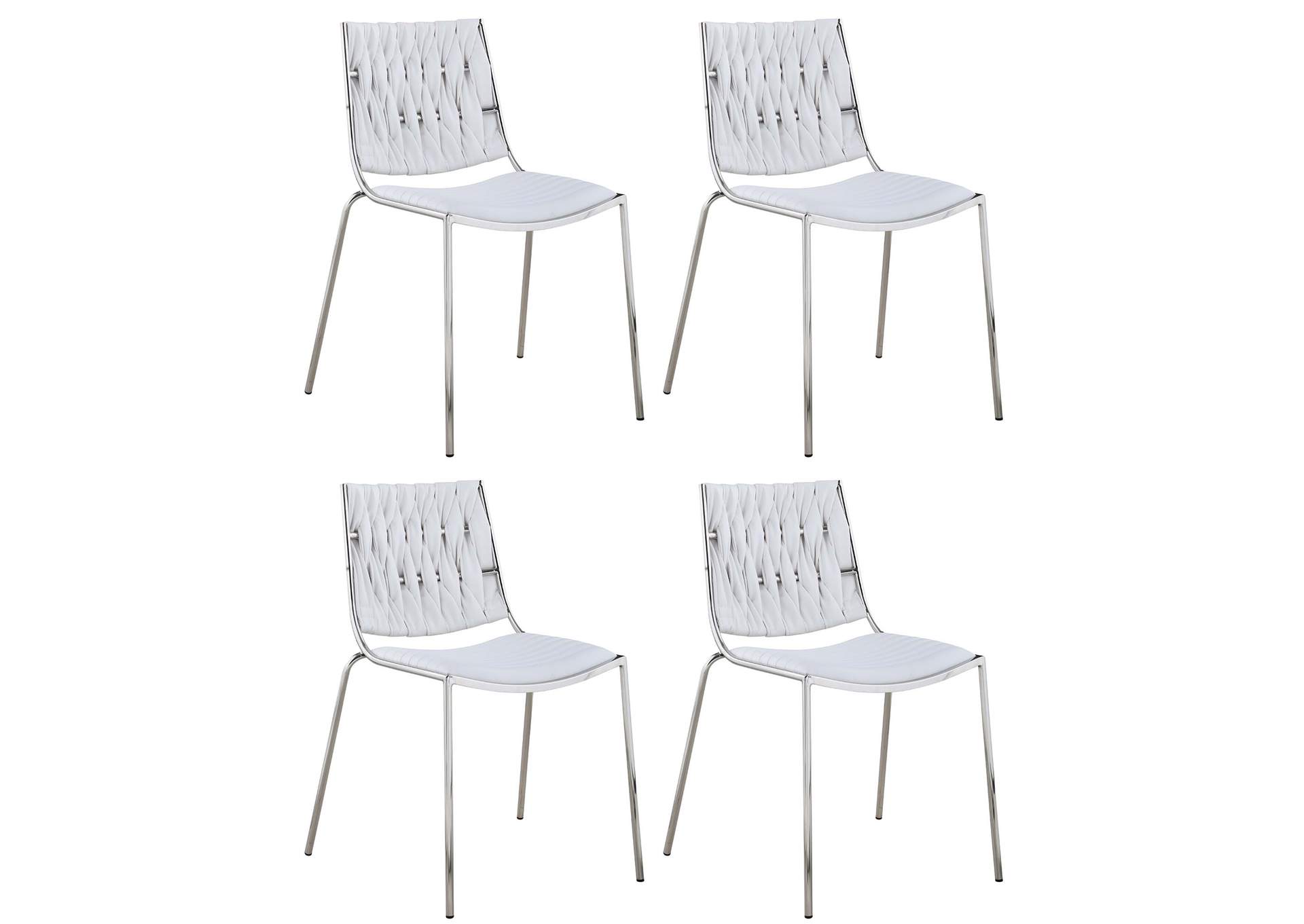 Contemporary Stackable Side Chair With Weave Back image 8