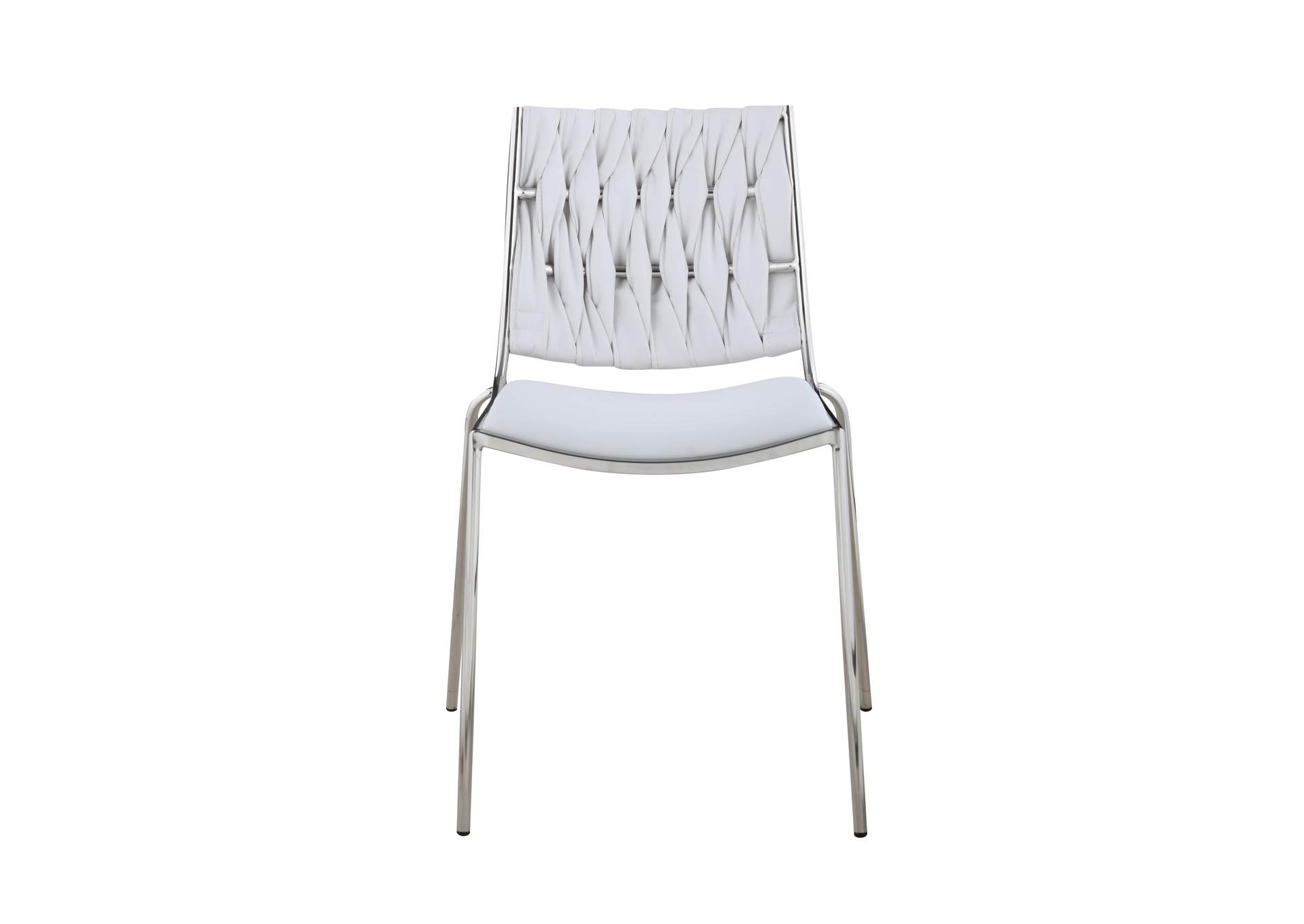 Contemporary Stackable Side Chair With Weave Back image 5