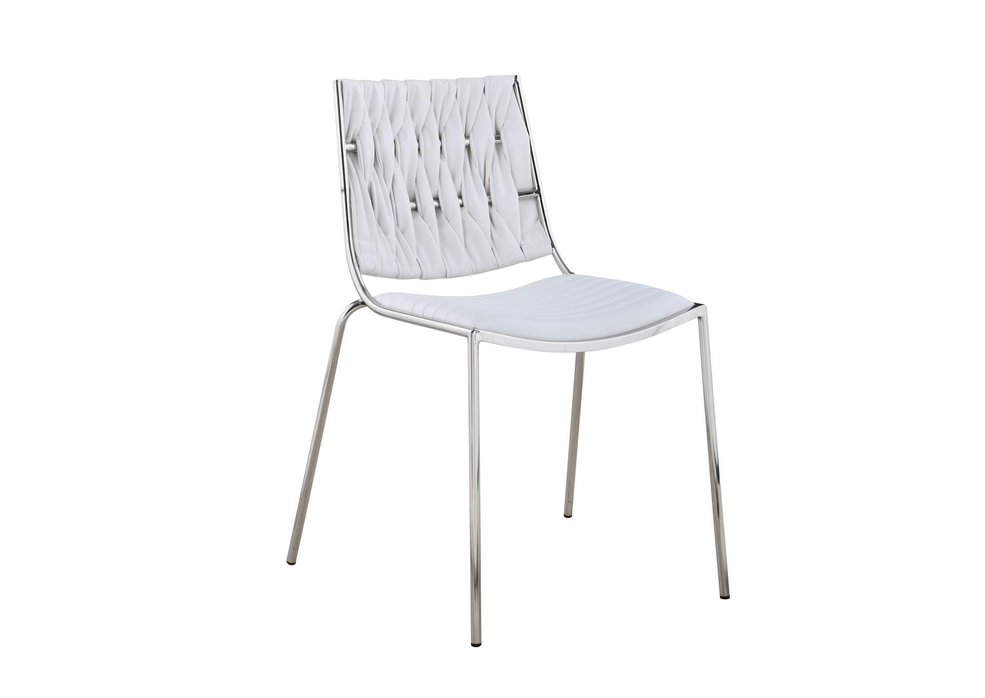 Contemporary Stackable Side Chair With Weave Back image 3