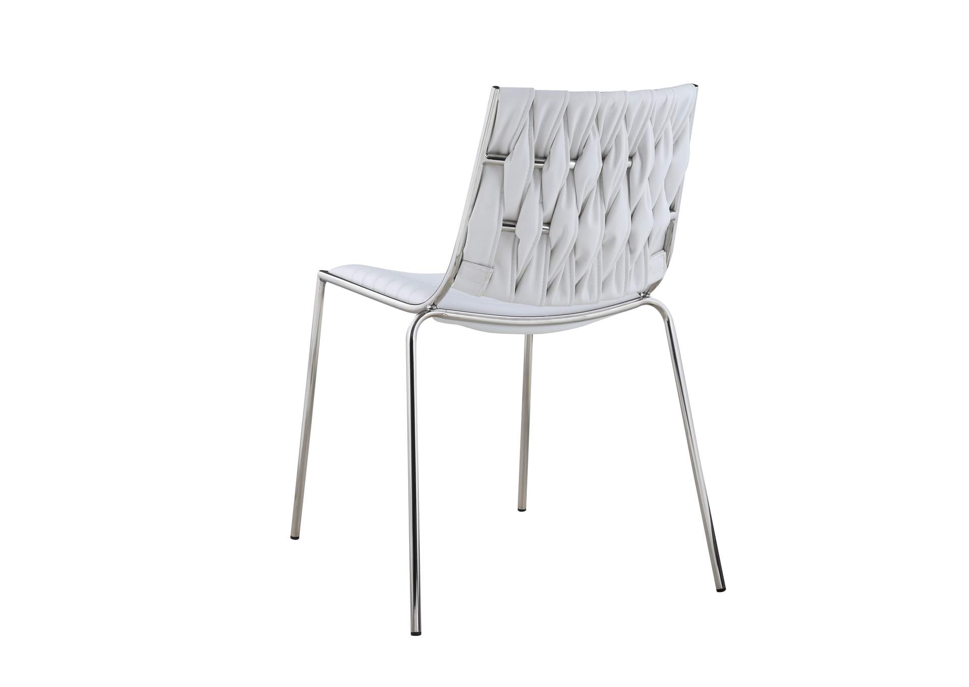 Contemporary Stackable Side Chair With Weave Back image 4