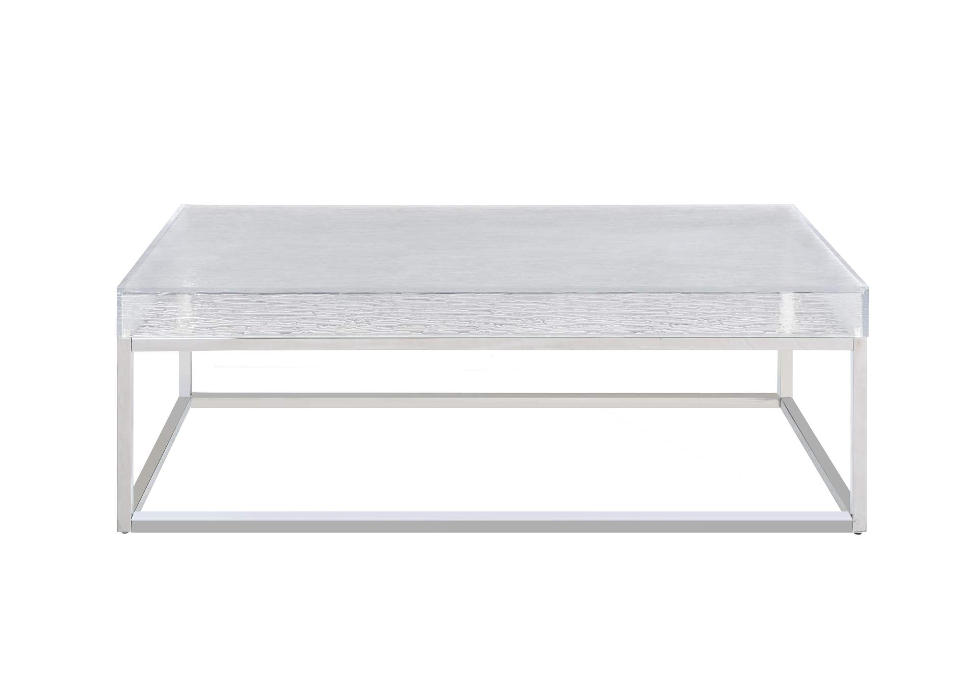 Contemporary Cocktail Table With Acrylic Top & Steel Frame image 1