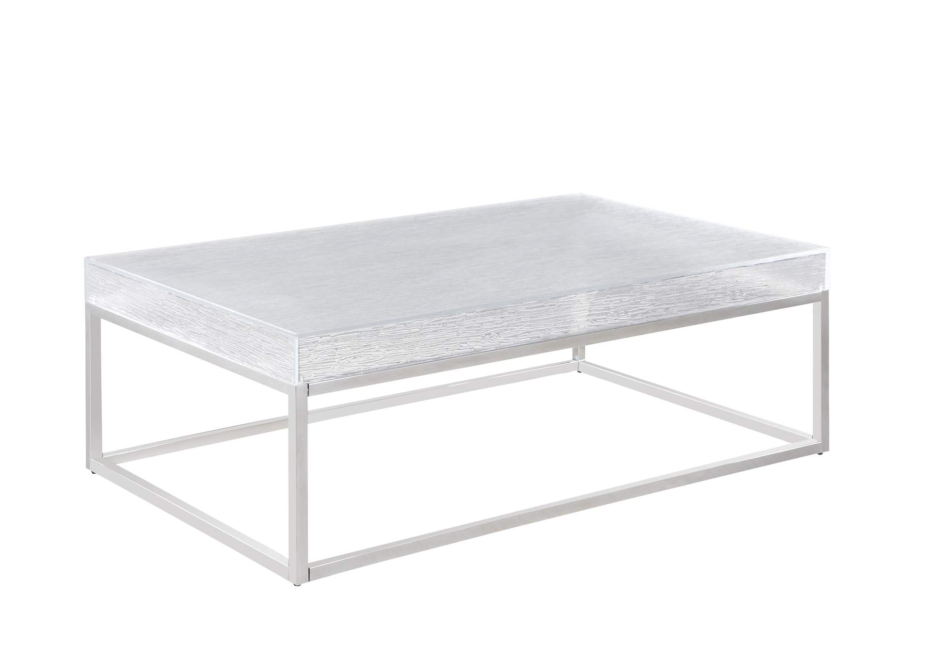 Contemporary Cocktail Table With Acrylic Top & Steel Frame image 3