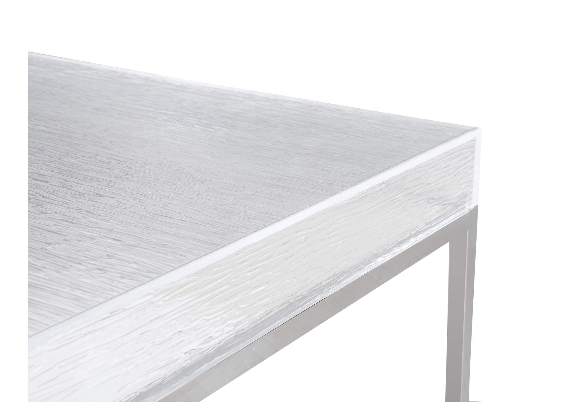 Contemporary Cocktail Table With Acrylic Top & Steel Frame image 5