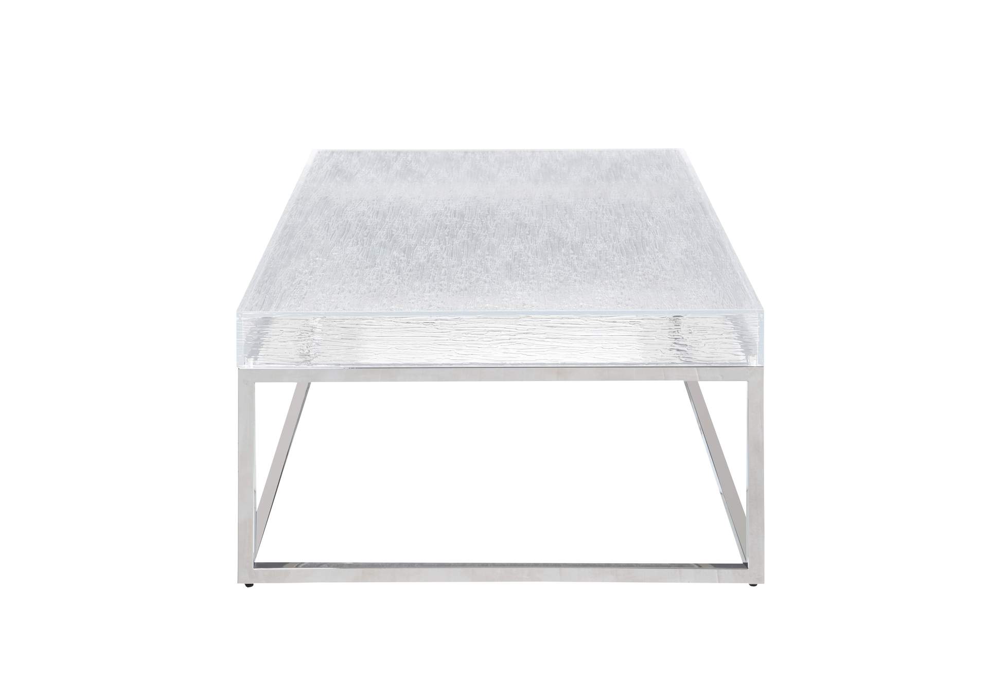 Contemporary Square Cocktail Table With Acrylic Top & Steel Frame image 5