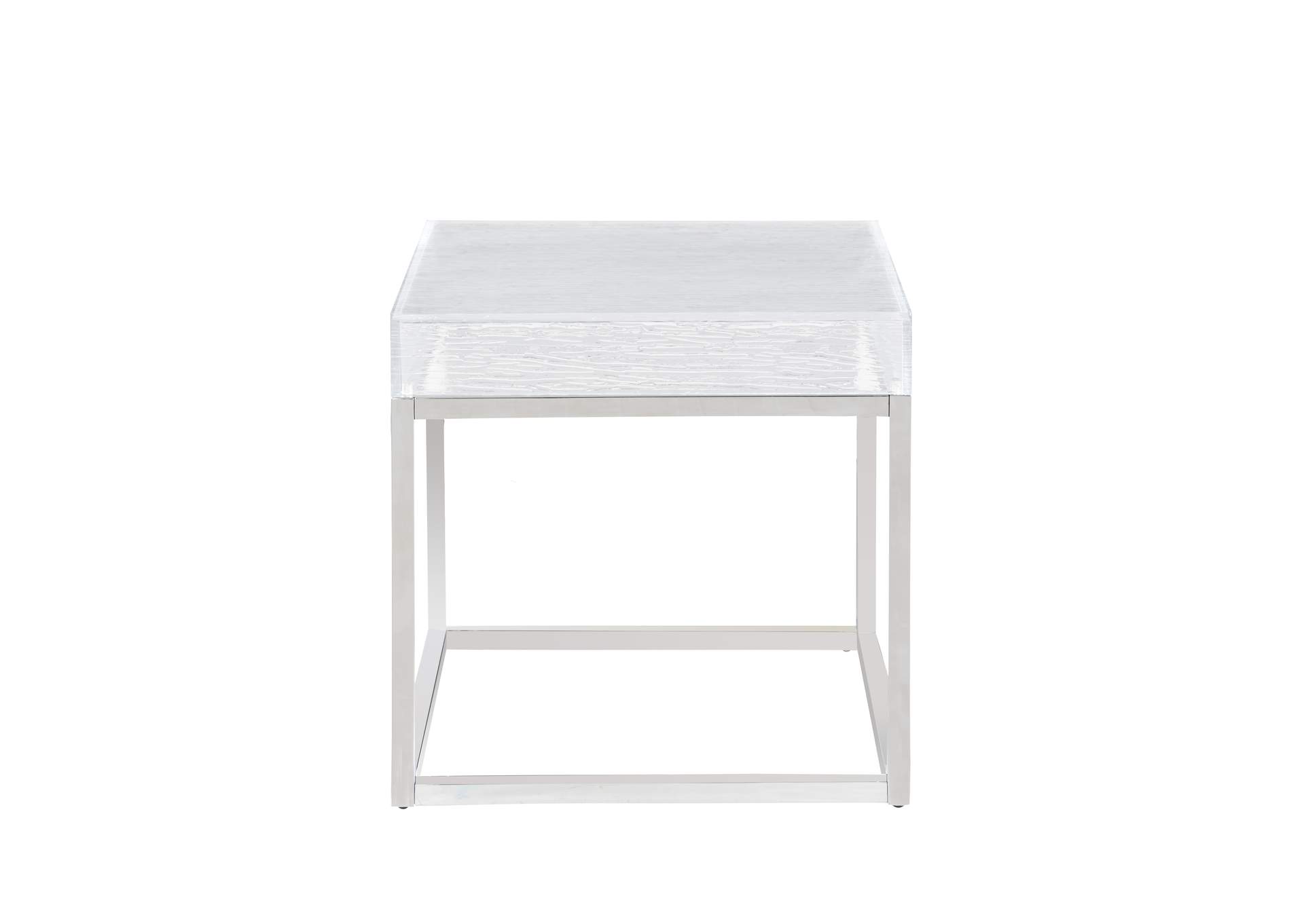 Contemporary Lamp Table With Acrylic Top & Stainless Steel Frame image 4