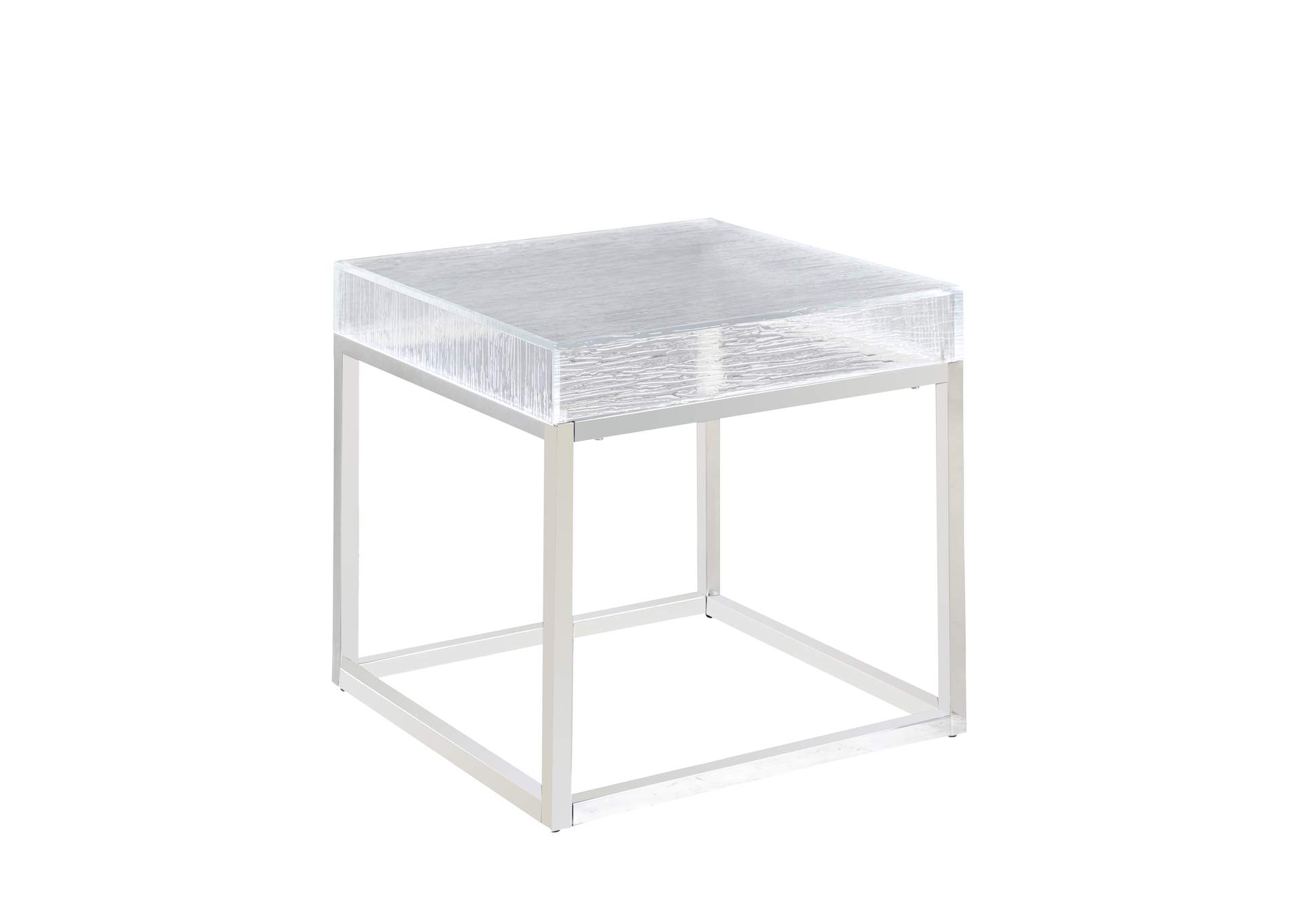 Contemporary Lamp Table With Acrylic Top & Stainless Steel Frame image 3