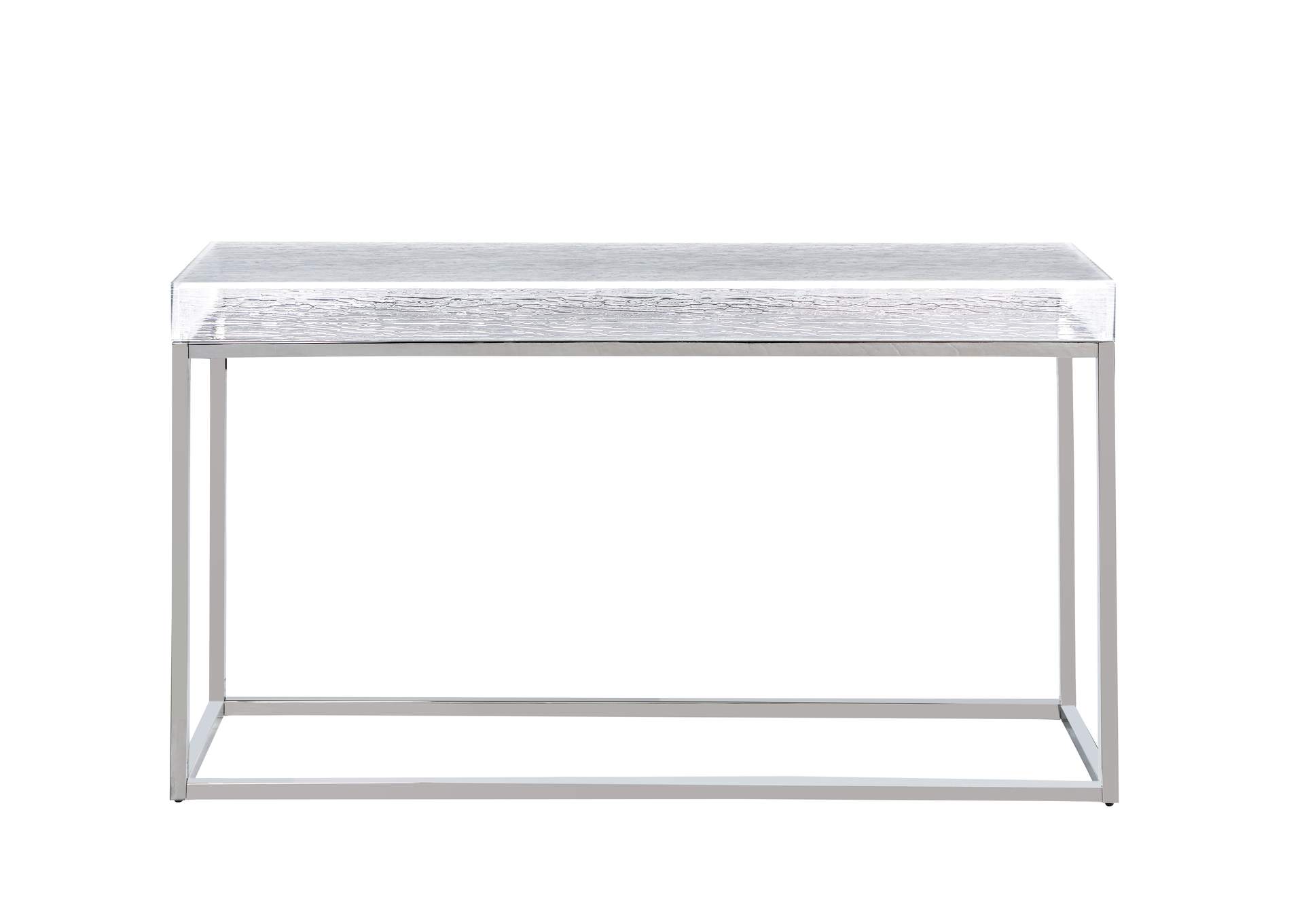 Contemporary Sofa Table With Acrylic Top & Stainless Steel Frame image 4