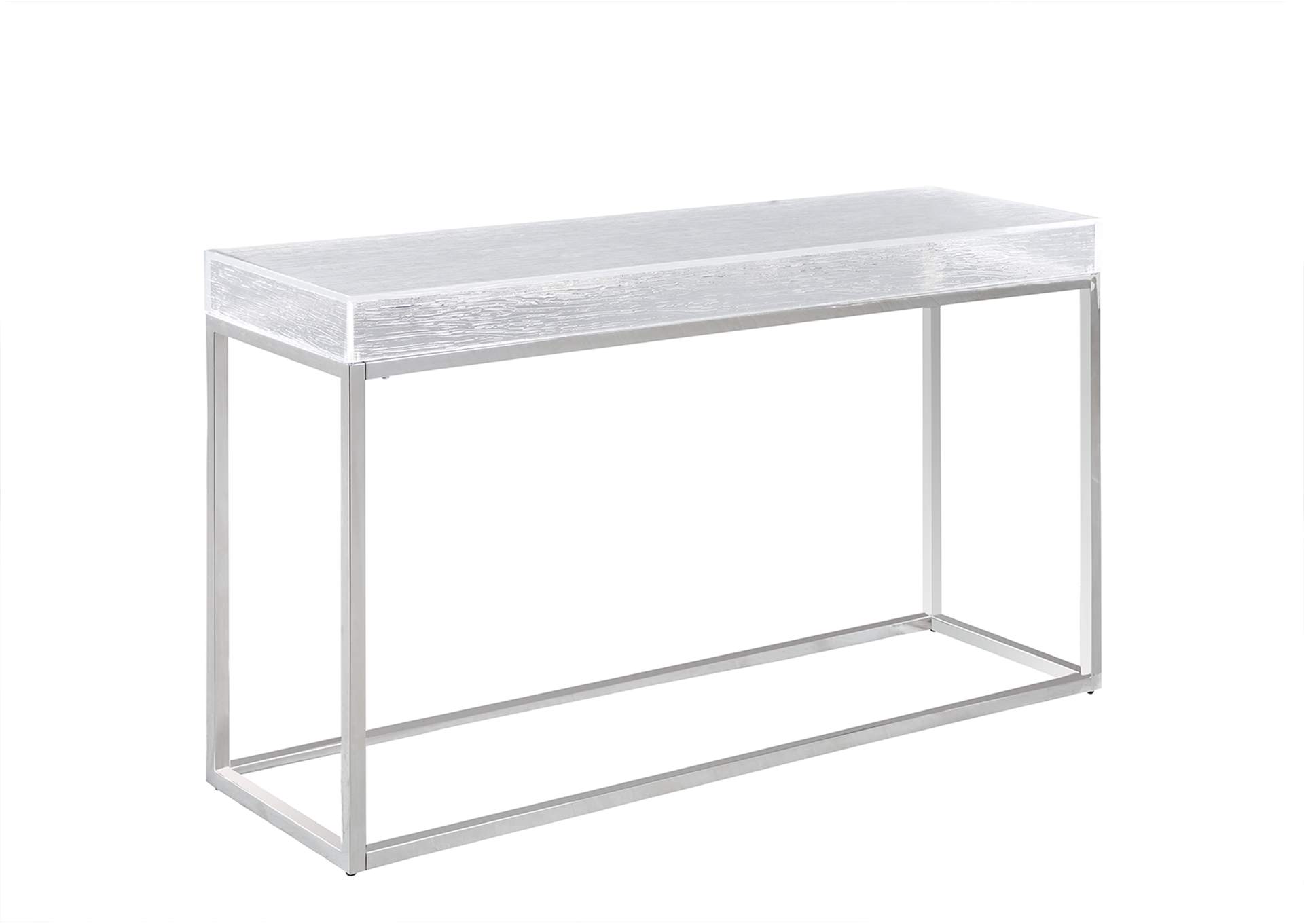 Contemporary Sofa Table With Acrylic Top & Stainless Steel Frame image 3